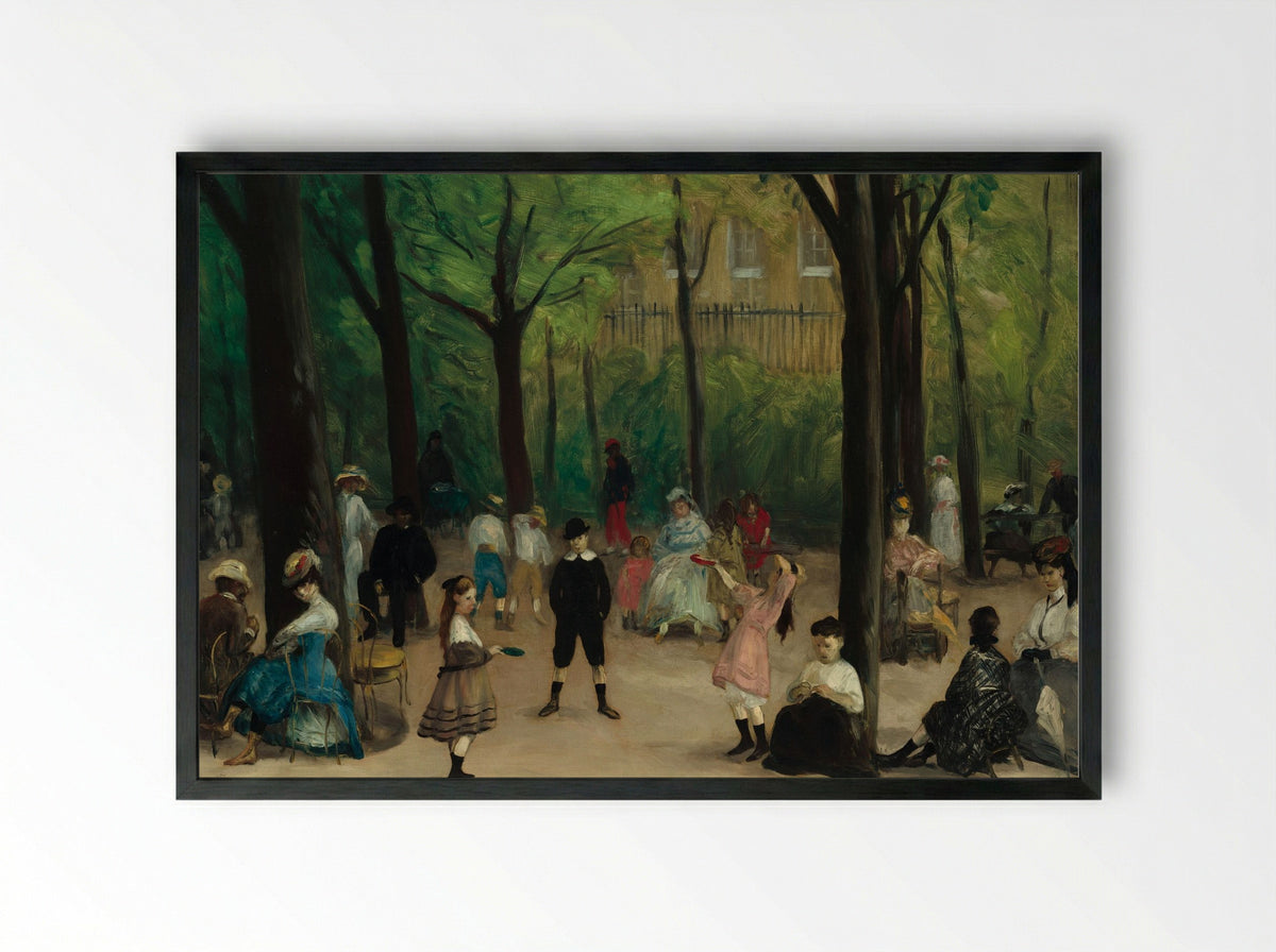 Luxembourg Gardens - William James Glackens - Framed Print Black
