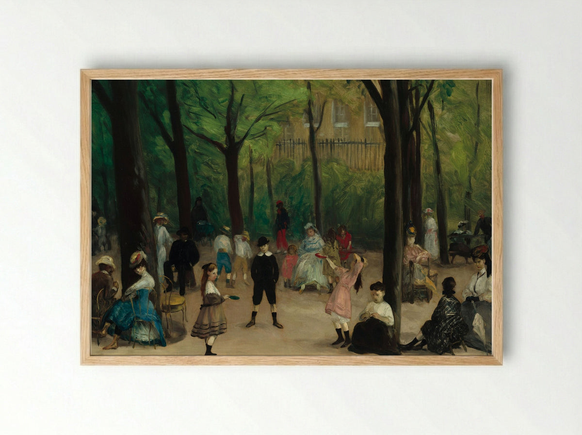Luxembourg Gardens - William James Glackens - Framed Print Wood