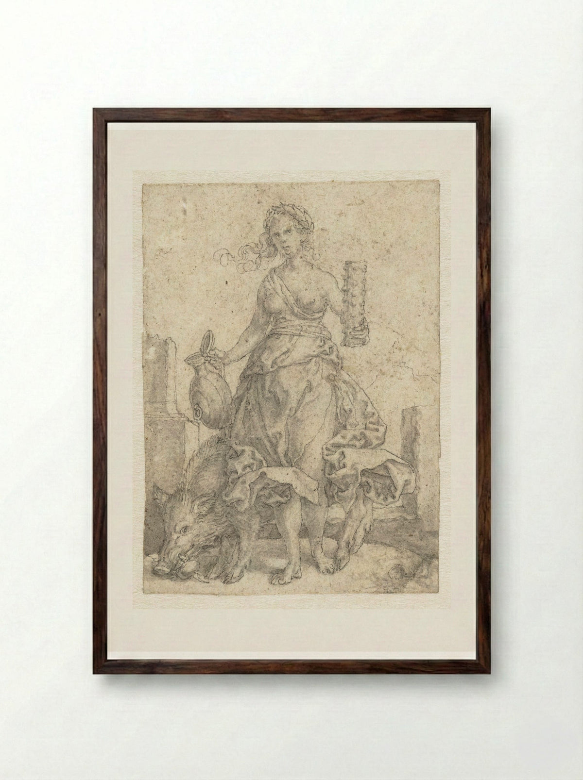 Luxuria (Allegory of Lust) - Heinrich Aldegrever - Framed Print Dark Wood