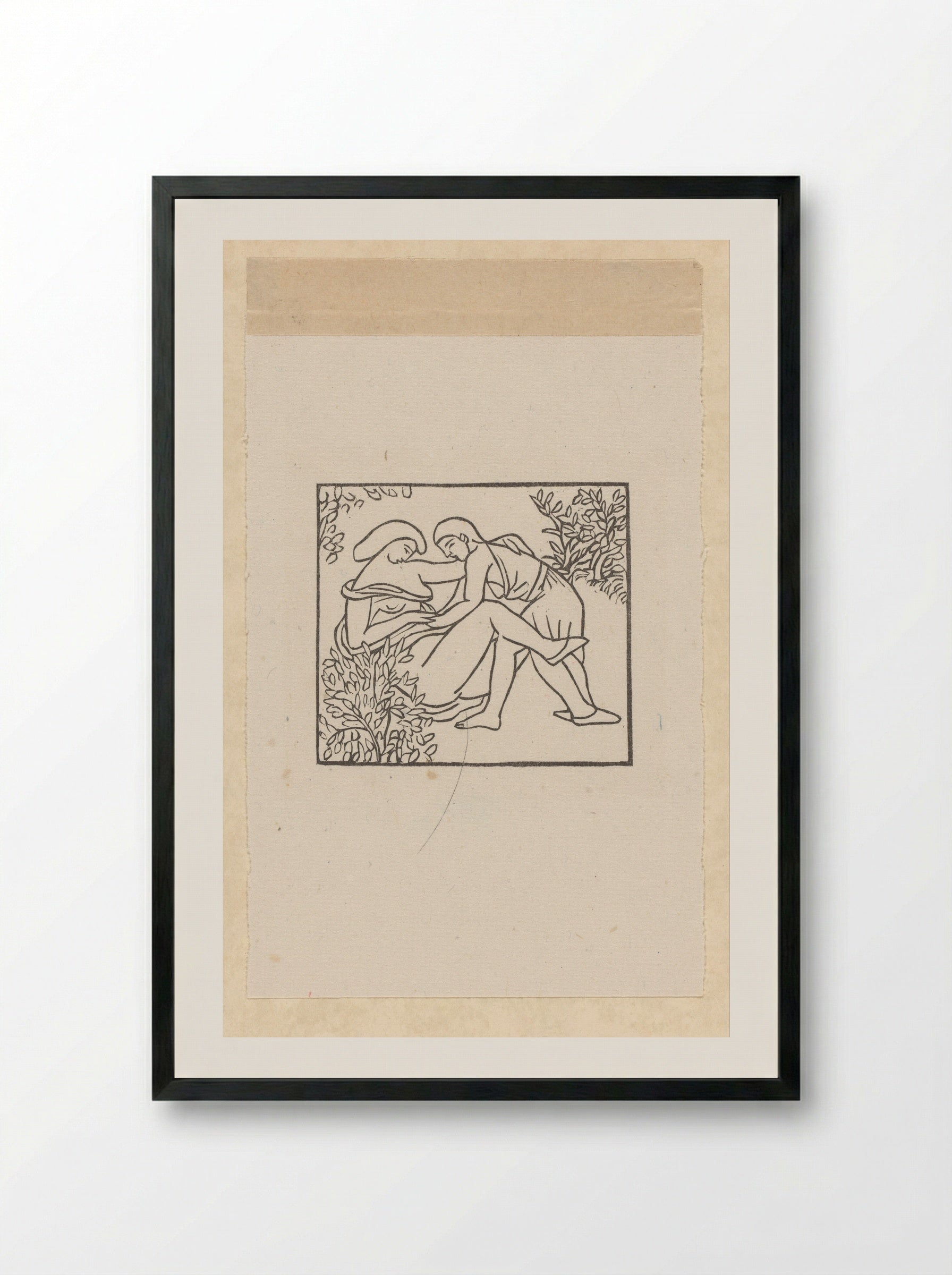 Lycaenium leert Daphnis hoe te beminnen - Aristide Maillol - Framed Print Black