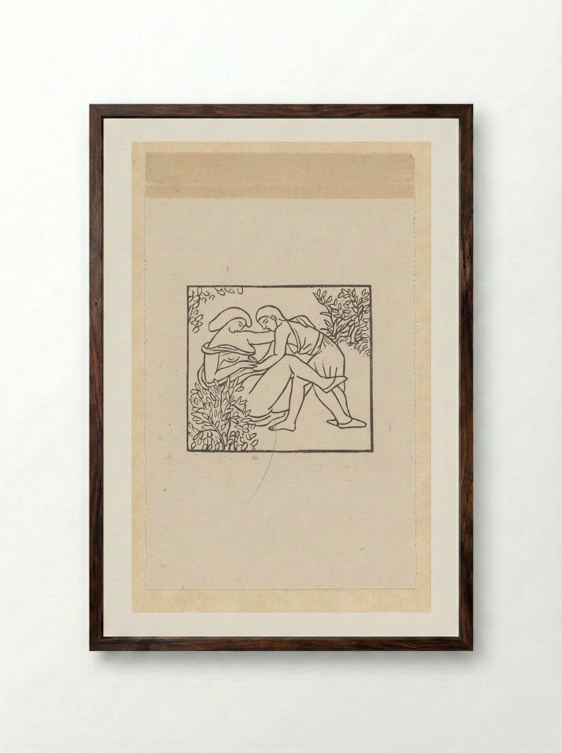 Lycaenium leert Daphnis hoe te beminnen - Aristide Maillol - Framed Print Dark Wood
