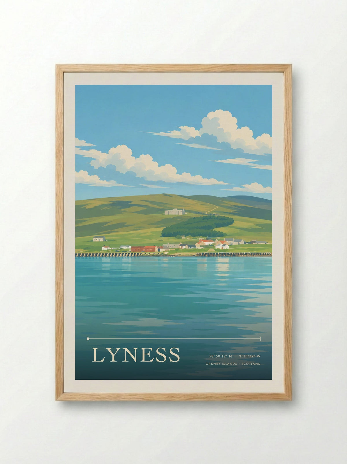 Lyness, Orkney Islands | Travel Poster - Framed Print Wood