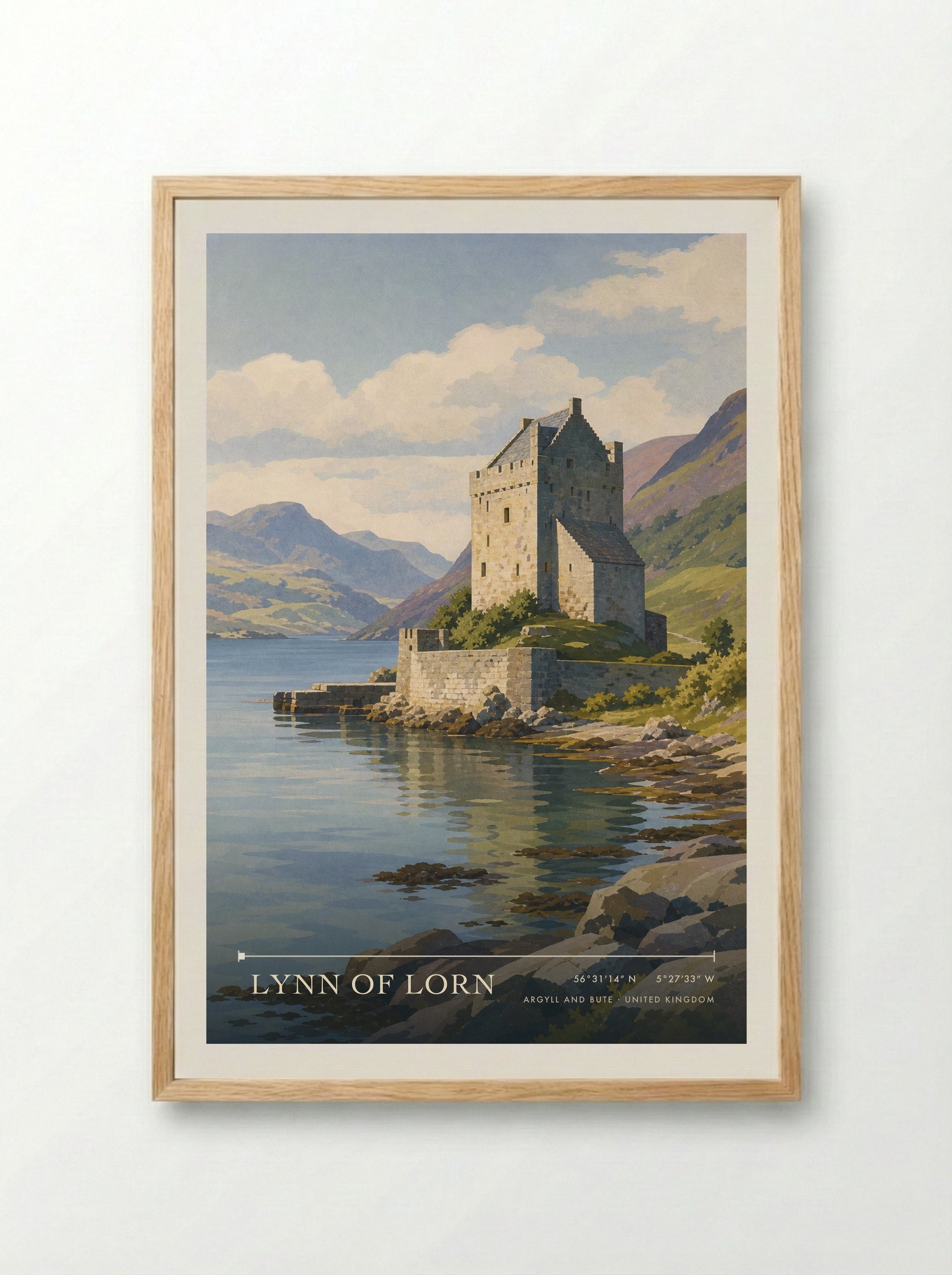 Lynn of Lorn Argyll and Bute United Kingdom Travel Poster - Framed Print Wood