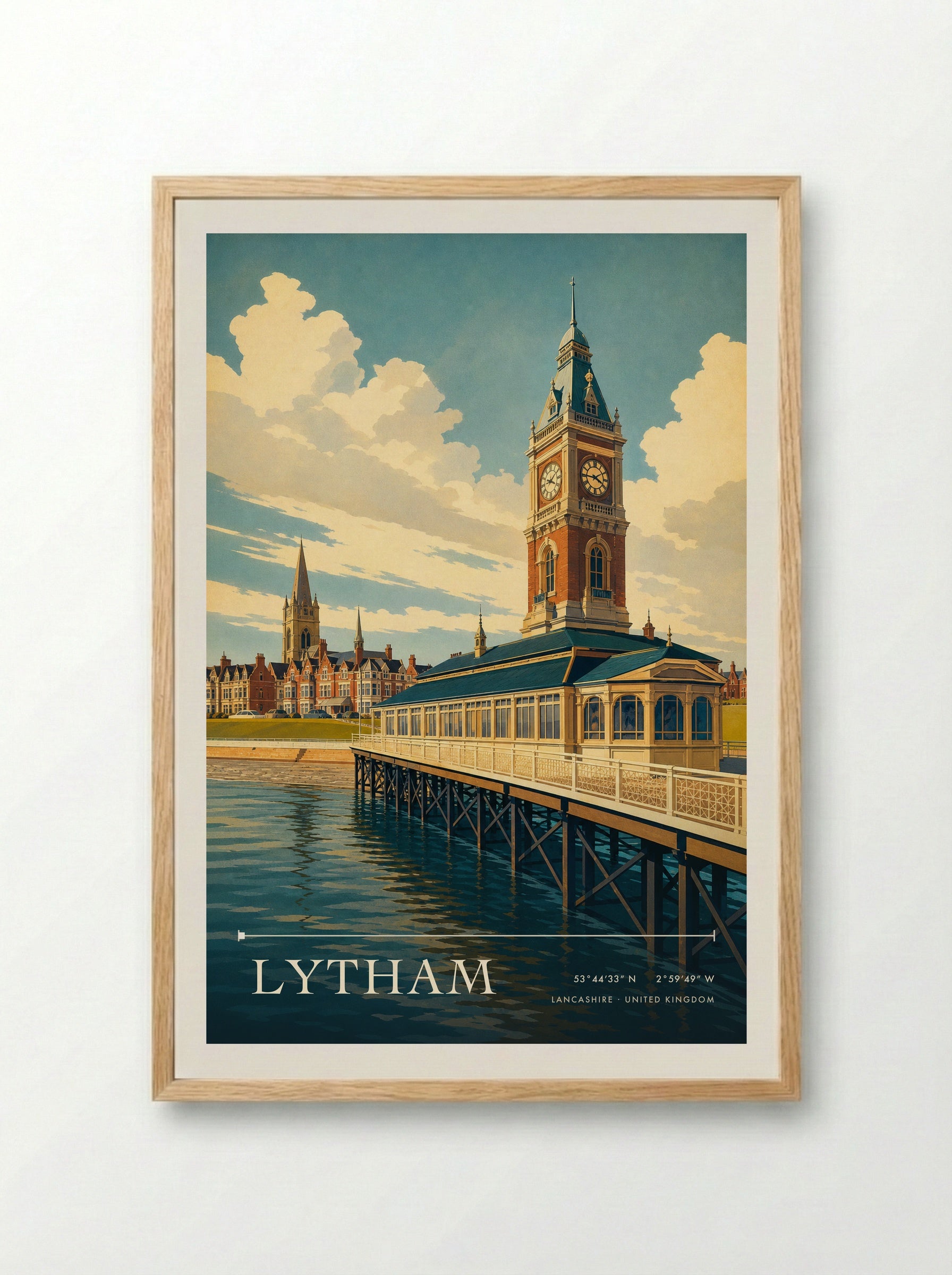Lytham Lancashire United Kingdom Travel Poster - Framed Print Wood