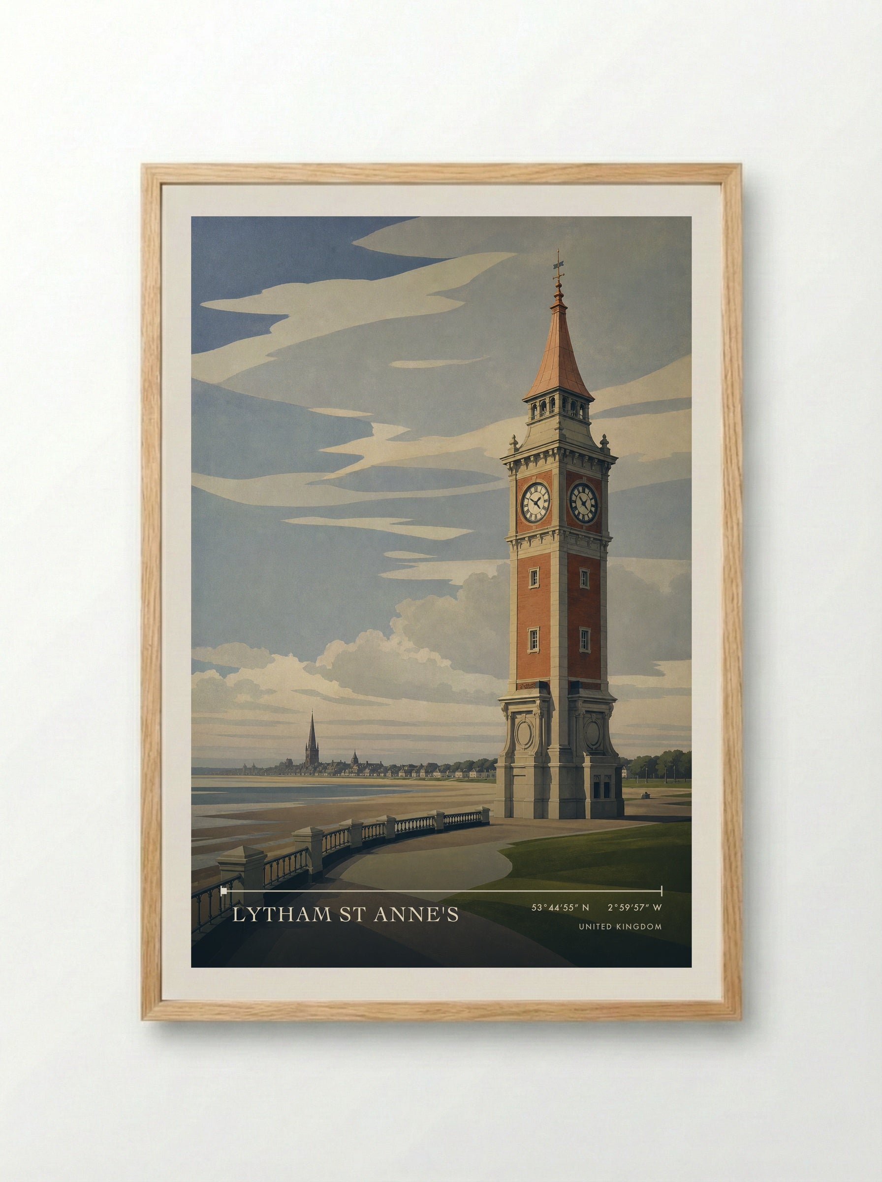 Lytham St Anne's United Kingdom Travel Poster - Framed Print Wood