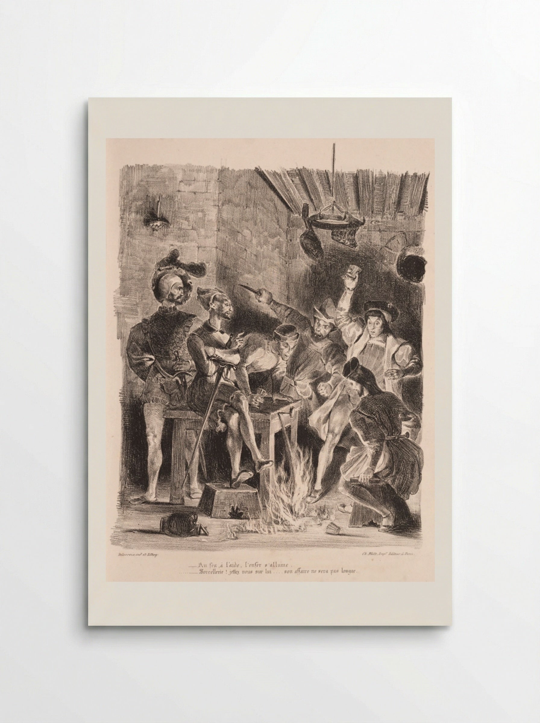 Méphistophélés in the Tavern of the Students - Eugène Delacroix - Poster