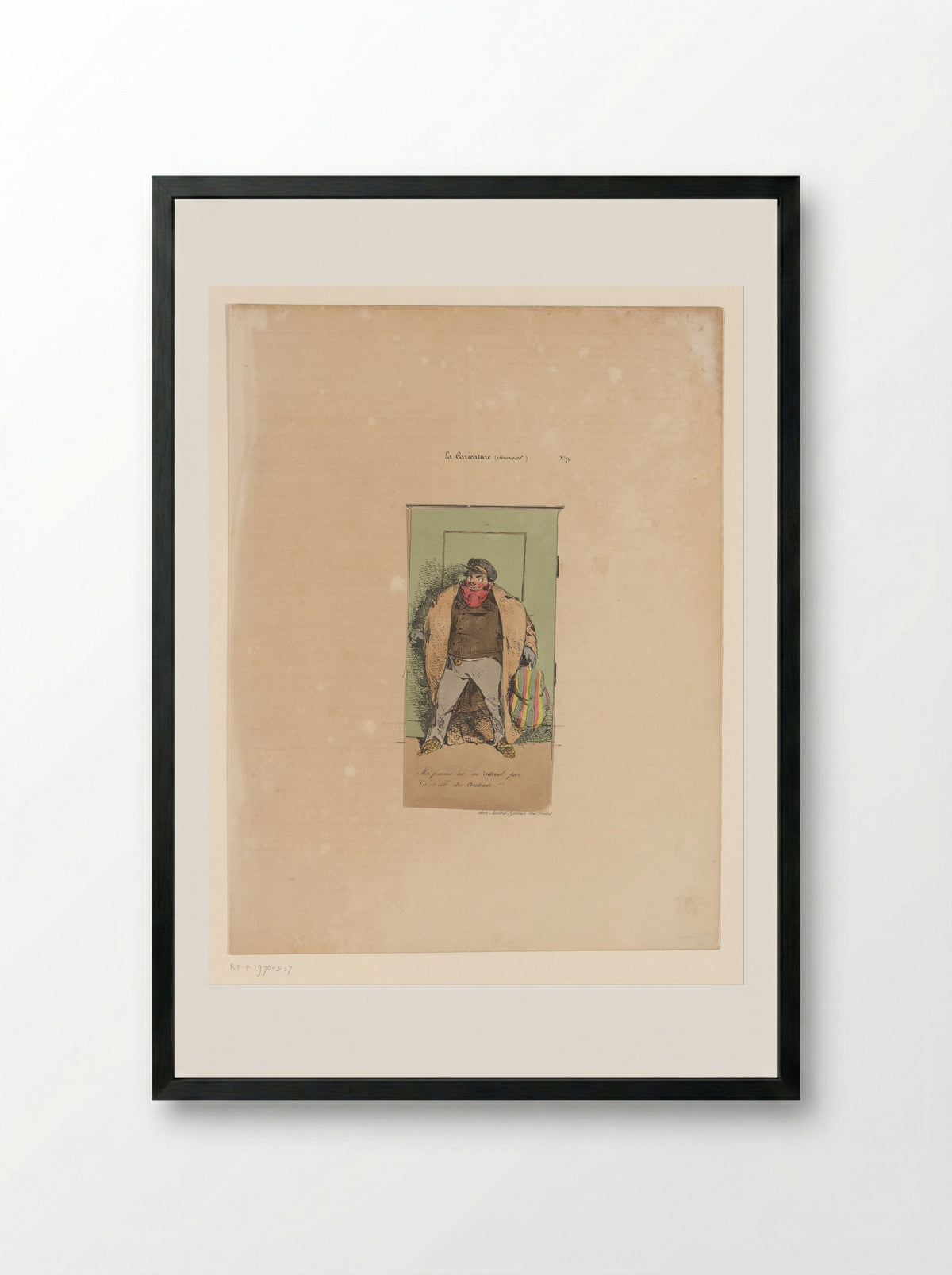 Ma femme ne m'attend pas - Henry Bonaventure Monnier - Framed Print Black