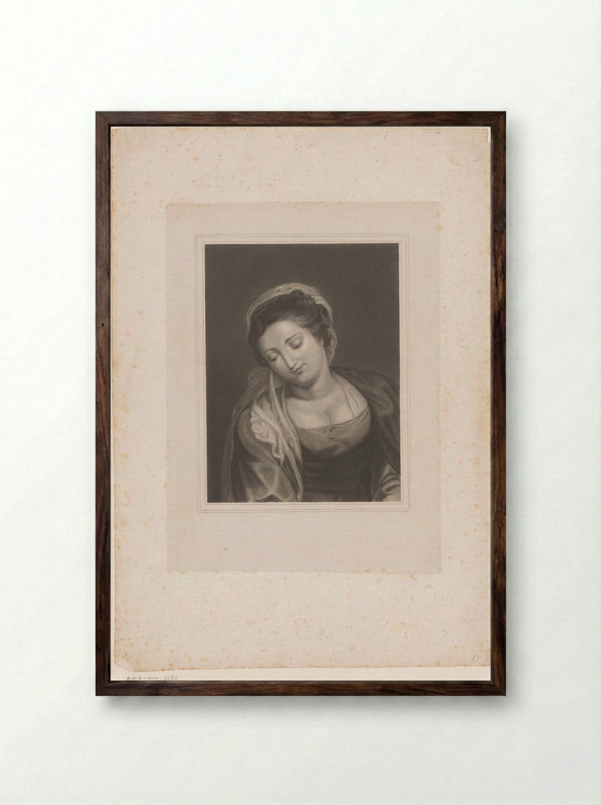 Maagd Maria (The Virgin Mary) - Erin Corr - Framed Print Dark Wood