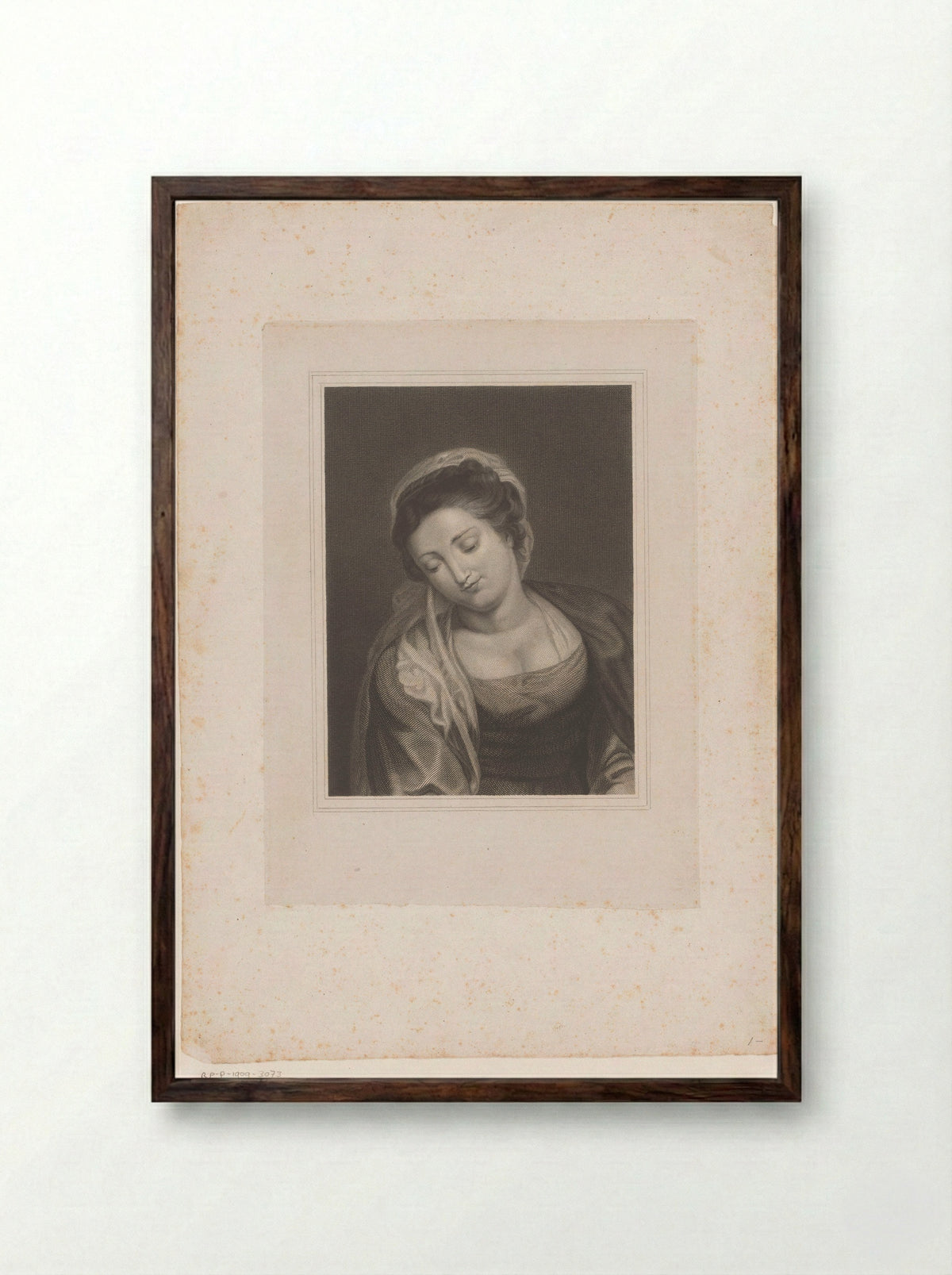 Maagd Maria (The Virgin Mary) - Erin Corr - Framed Print Dark Wood
