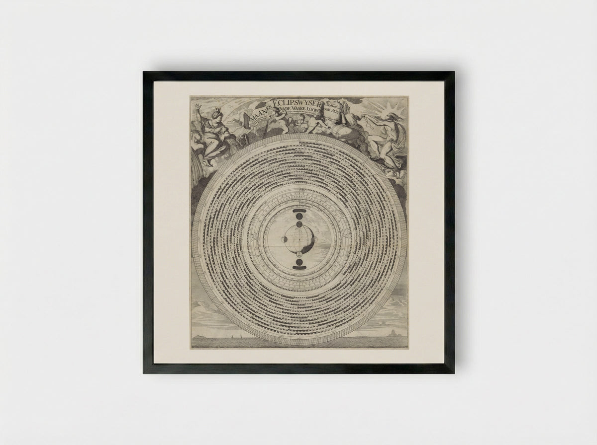 Maan- en eclipswijzer - Caspar Luyken - Framed Print Black