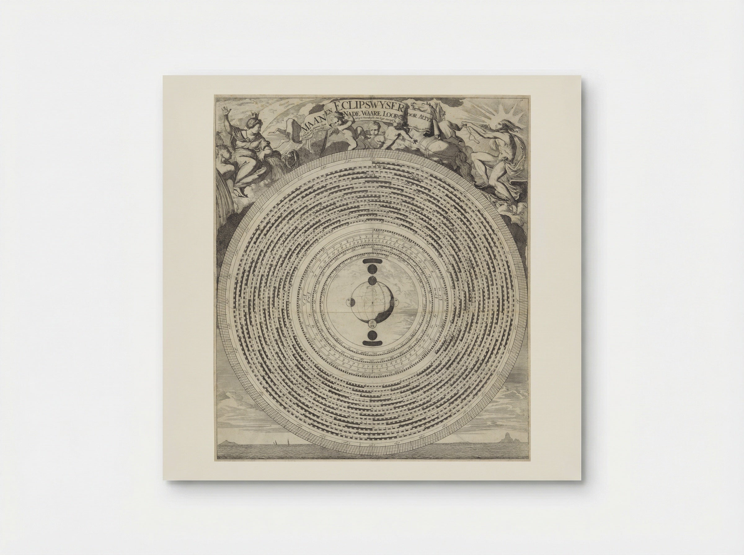 Maan- en eclipswijzer - Caspar Luyken - Poster