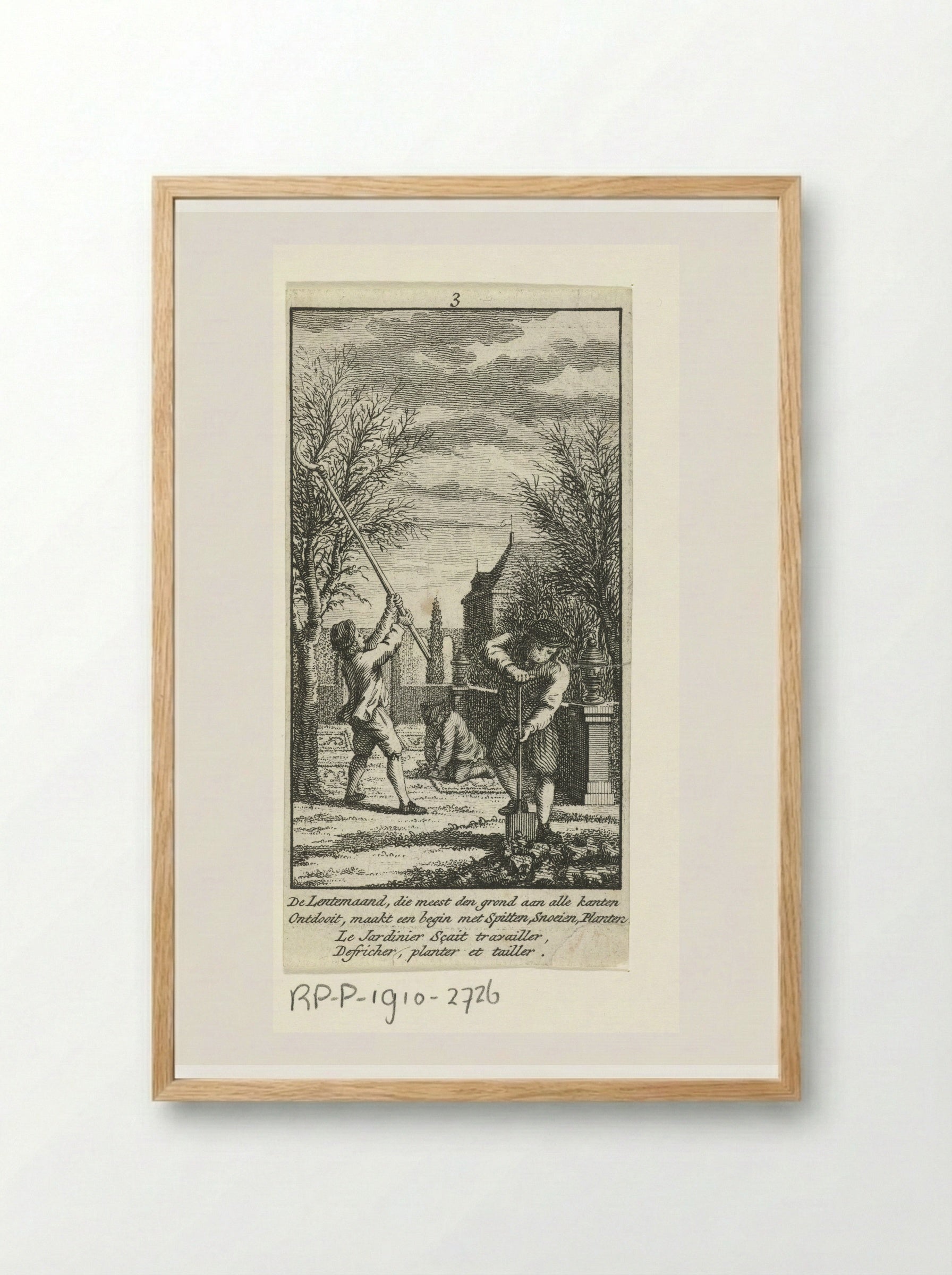 Maart: in de tuin werken - Jan Caspar Philips - Framed Print Wood