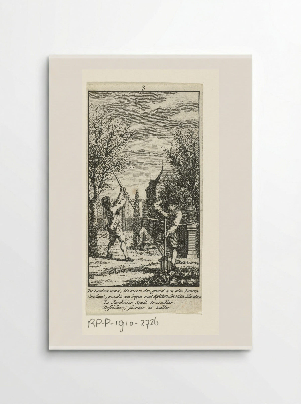 Maart: in de tuin werken - Jan Caspar Philips - Poster