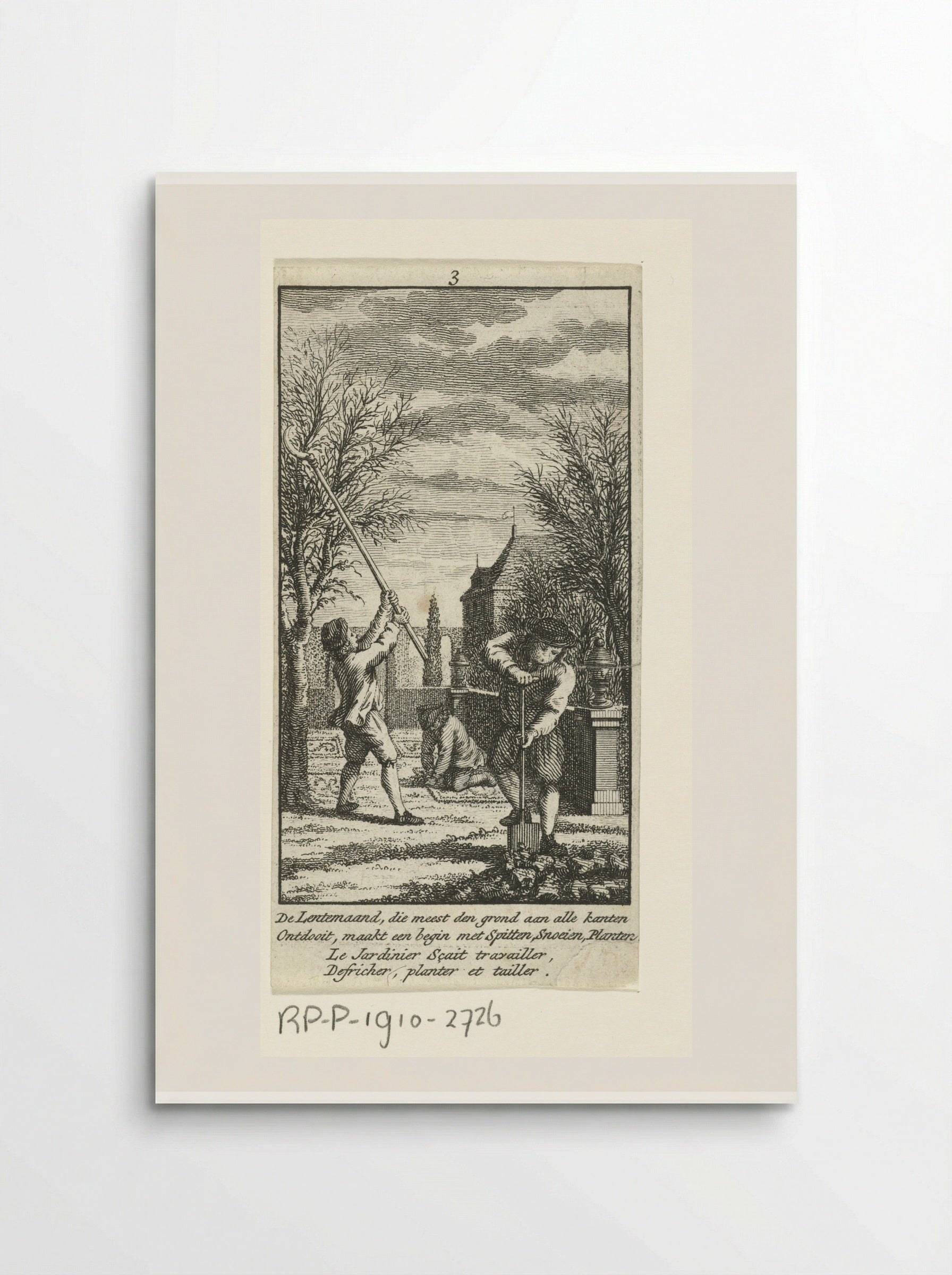 Maart: in de tuin werken - Jan Caspar Philips - Poster