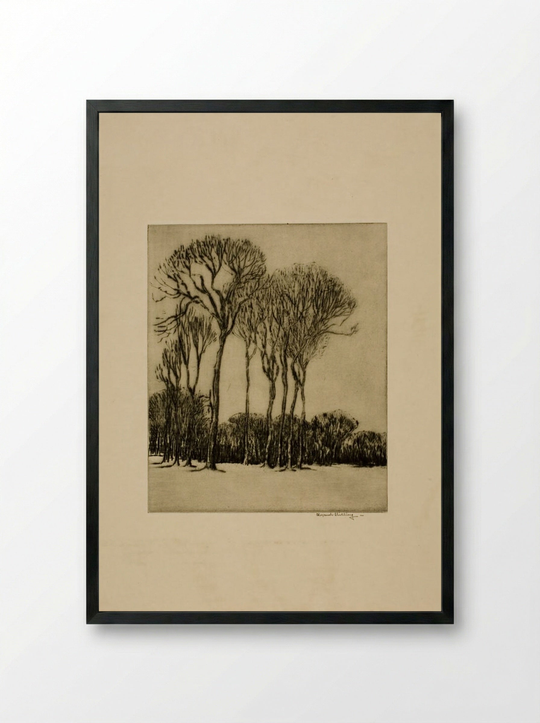 Maas, Near Dort - Alexander Shilling - Framed Print Black
