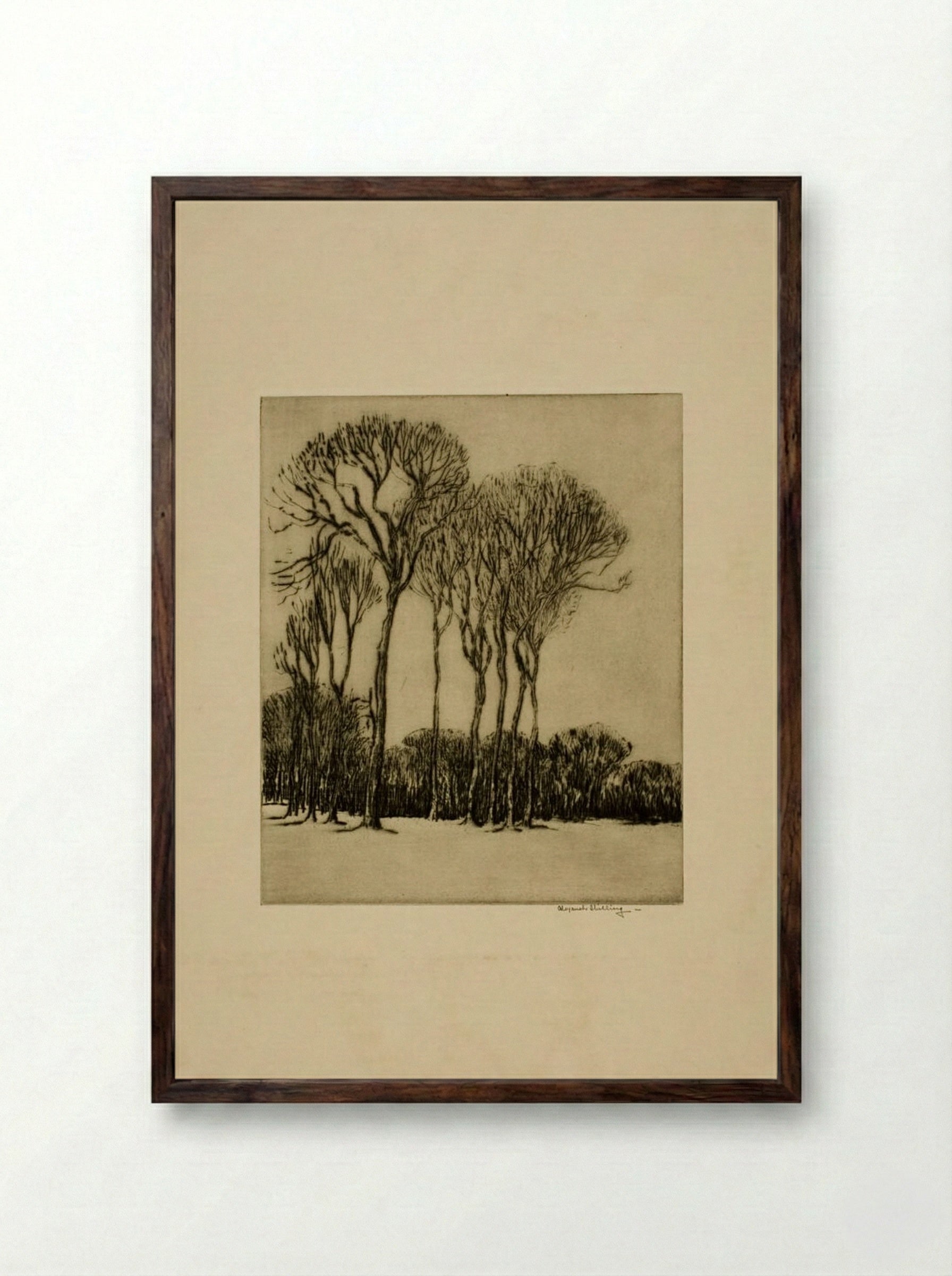 Maas, Near Dort - Alexander Shilling - Framed Print Dark Wood