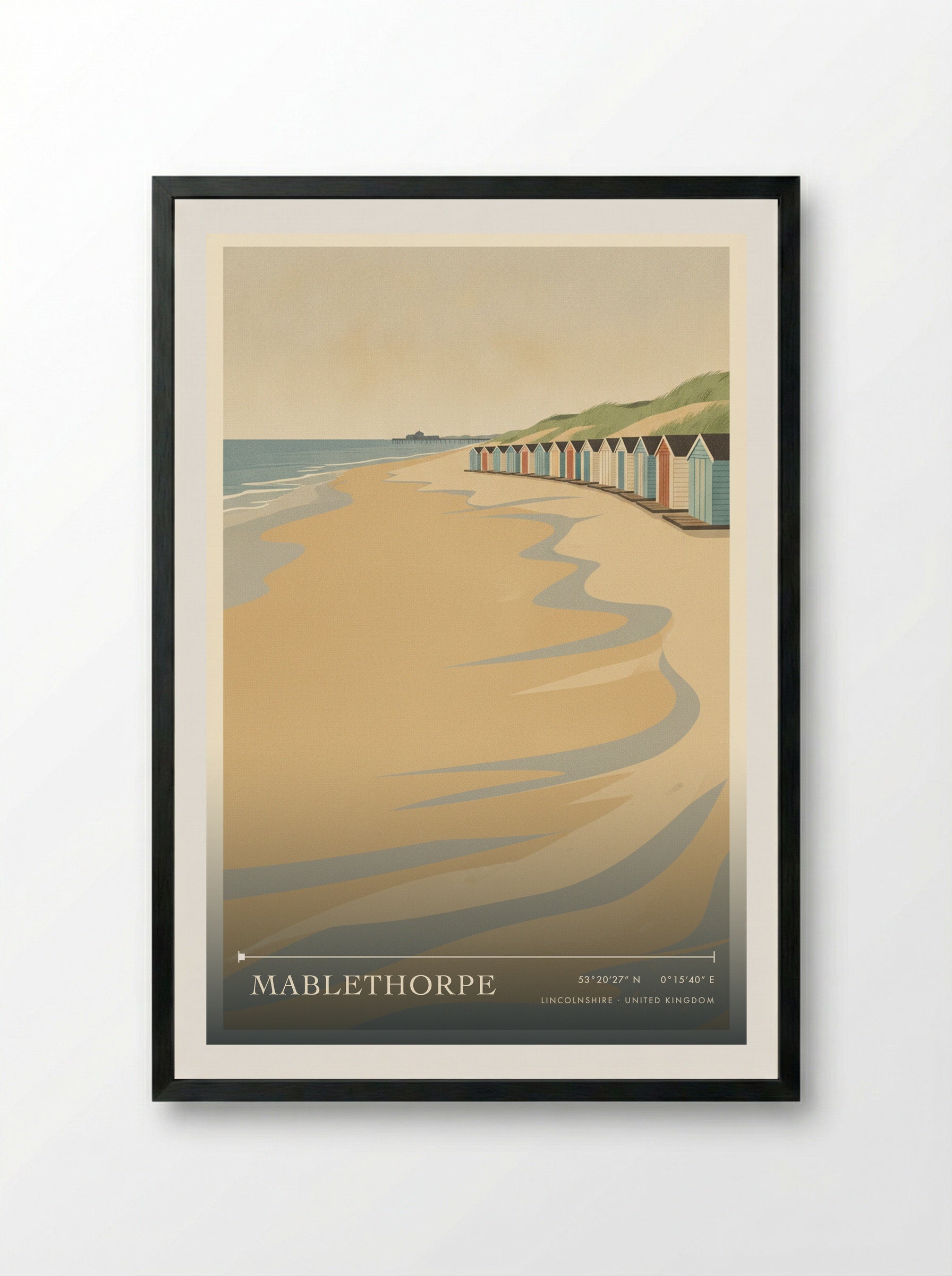 Mablethorpe Lincolnshire United Kingdom Travel Poster - Framed Print Black