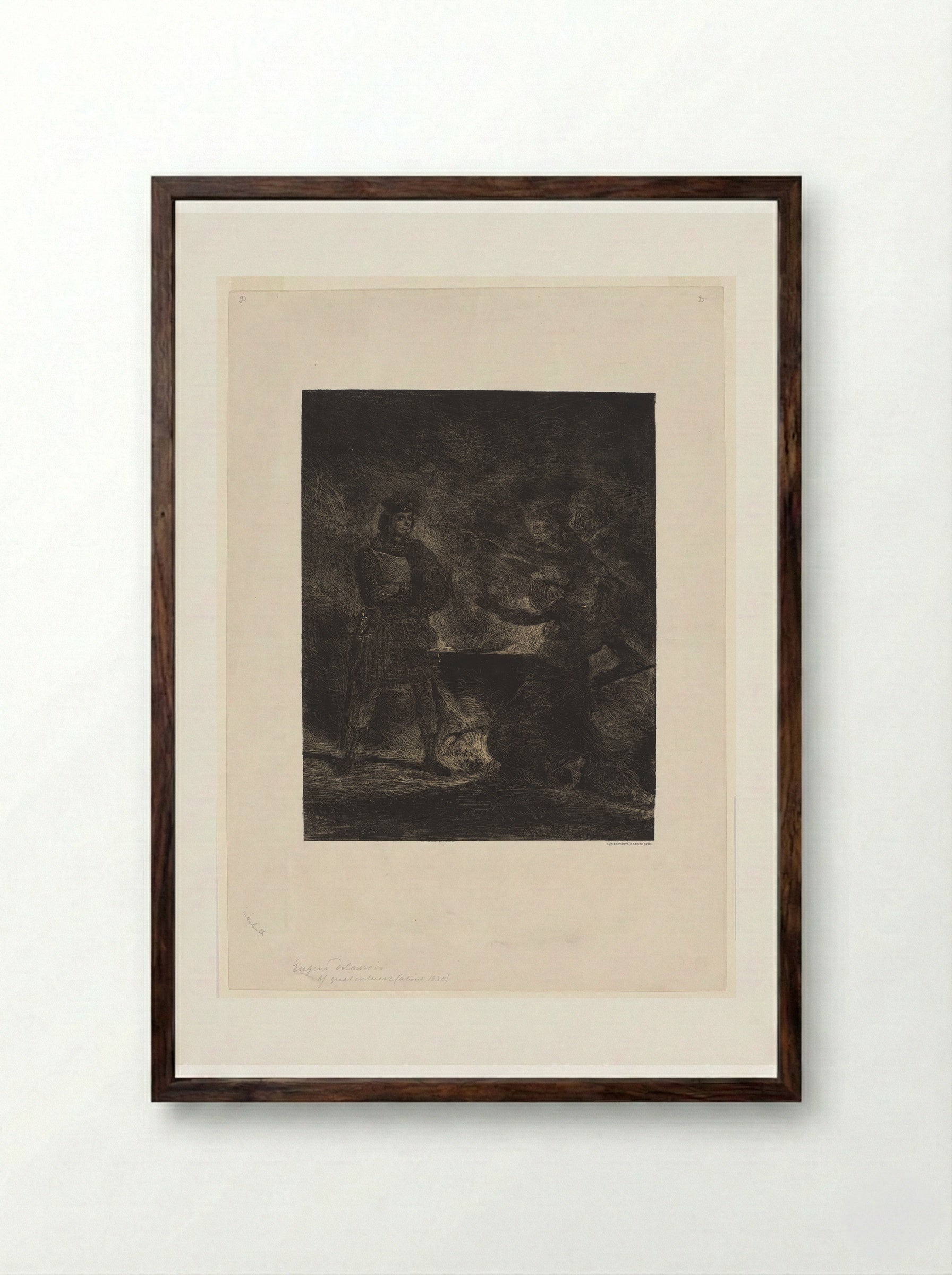 Macbeth and the Witches - Ferdinand-Victor-Eugène Delacroix - Framed Print Dark Wood