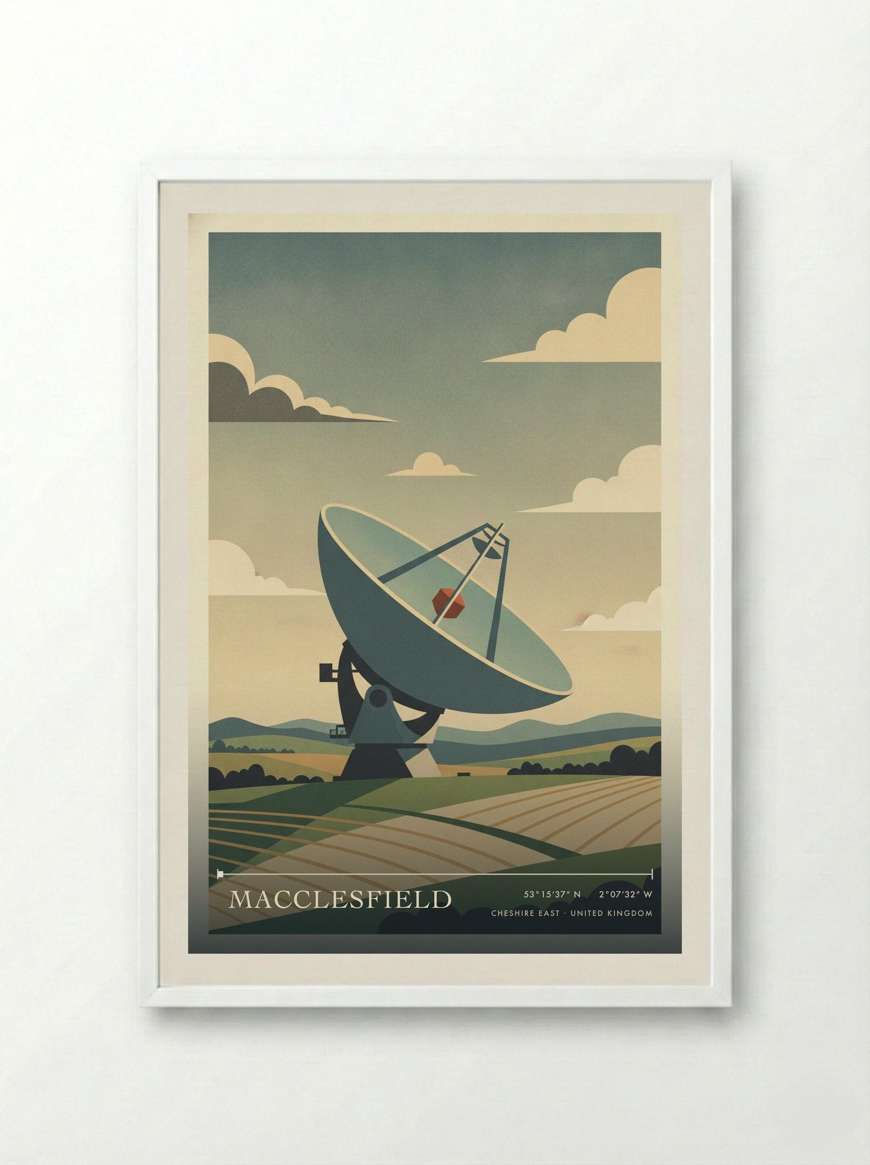 Macclesfield Cheshire East United Kingdom Travel Poster - Framed Print White