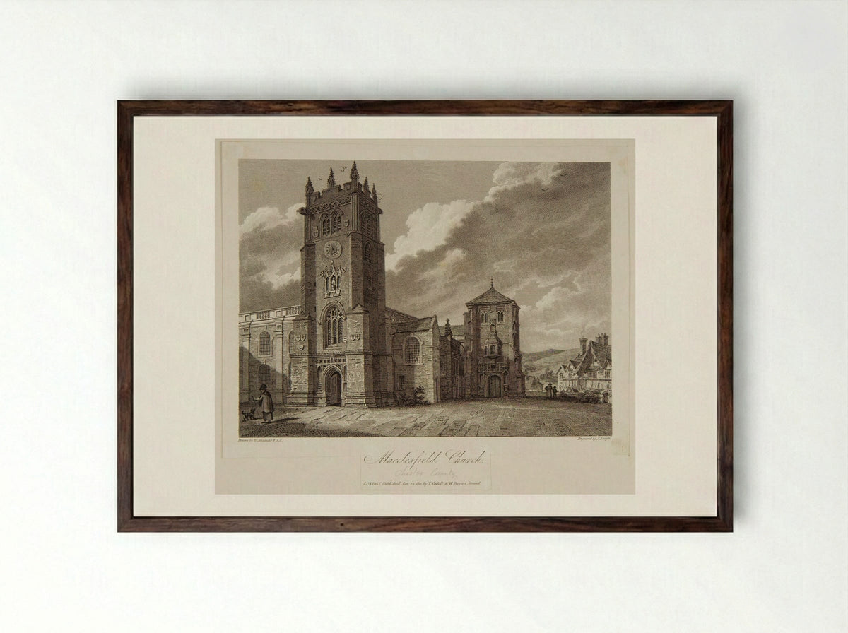 Macclesfield Church - John Neagle - Framed Print Dark Wood