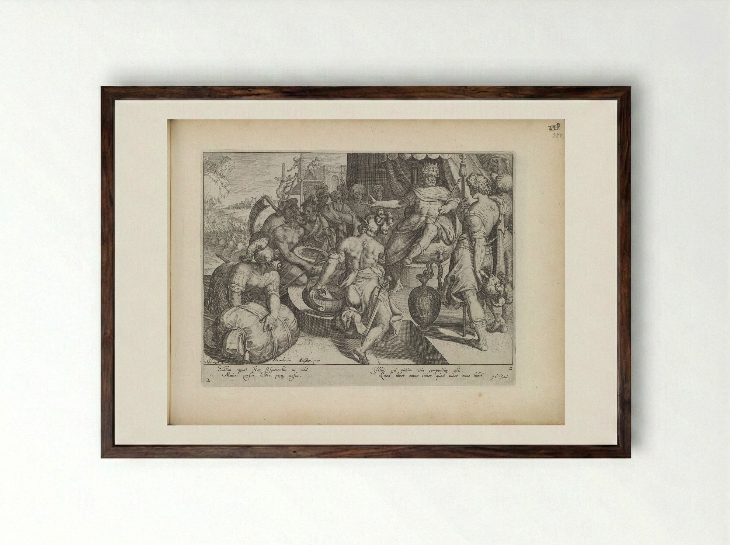 Macht van de koning - Zacharias Dolendo - Framed Print Dark Wood