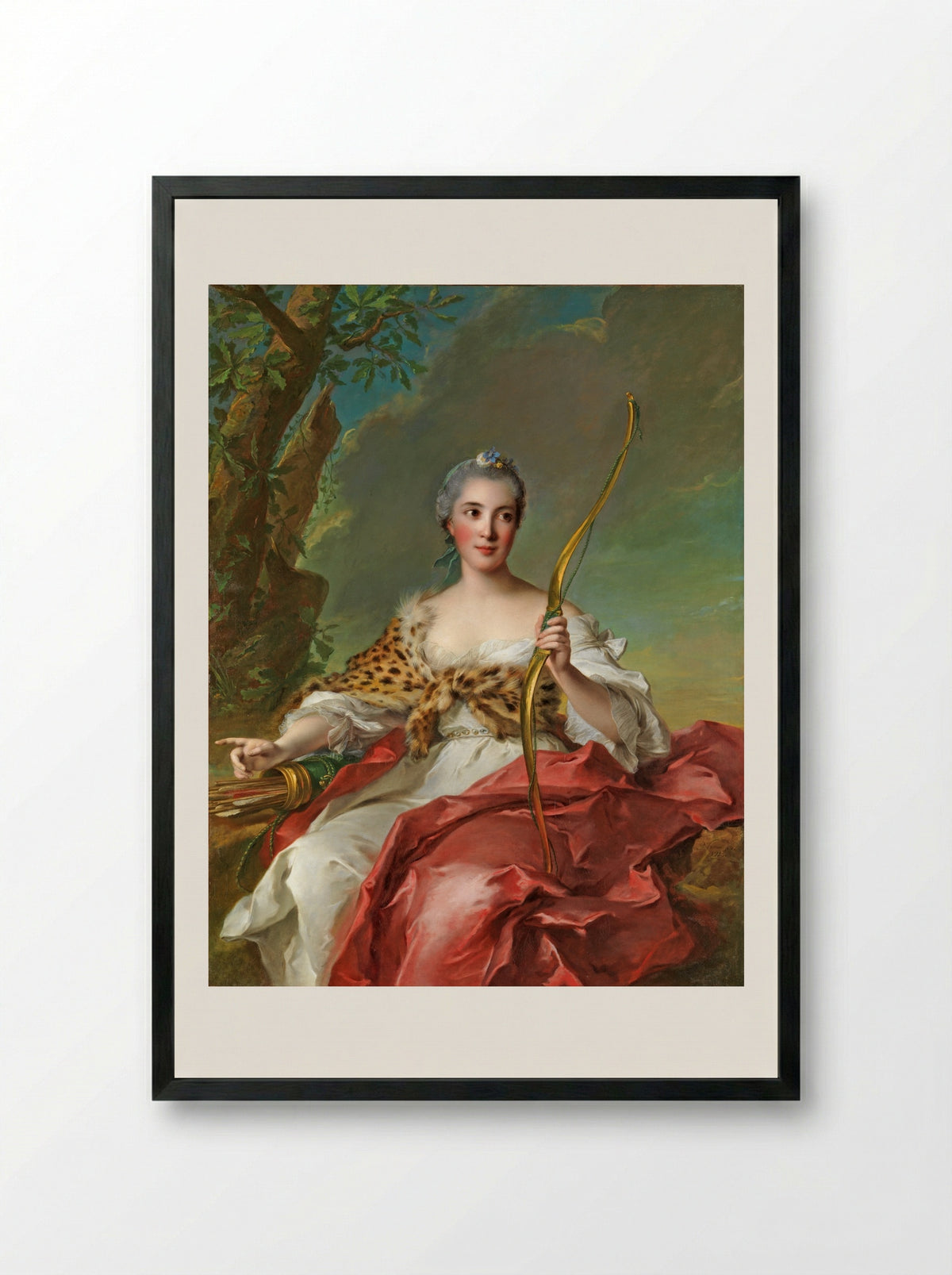 Madame Bergeret de Frouville as Diana - Jean-Marc Nattier - Framed Print Black
