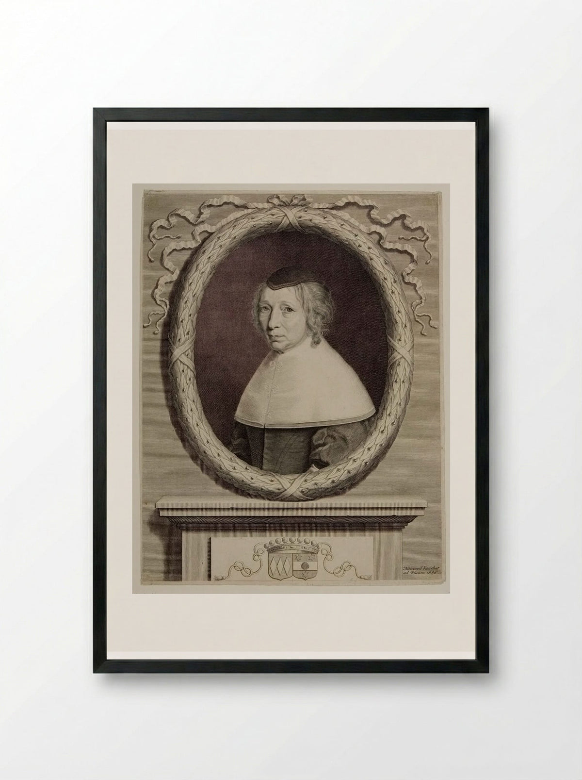 Madame Bouthillier (Marie de Bragelogne) - Robert Nanteuil - Framed Print Black