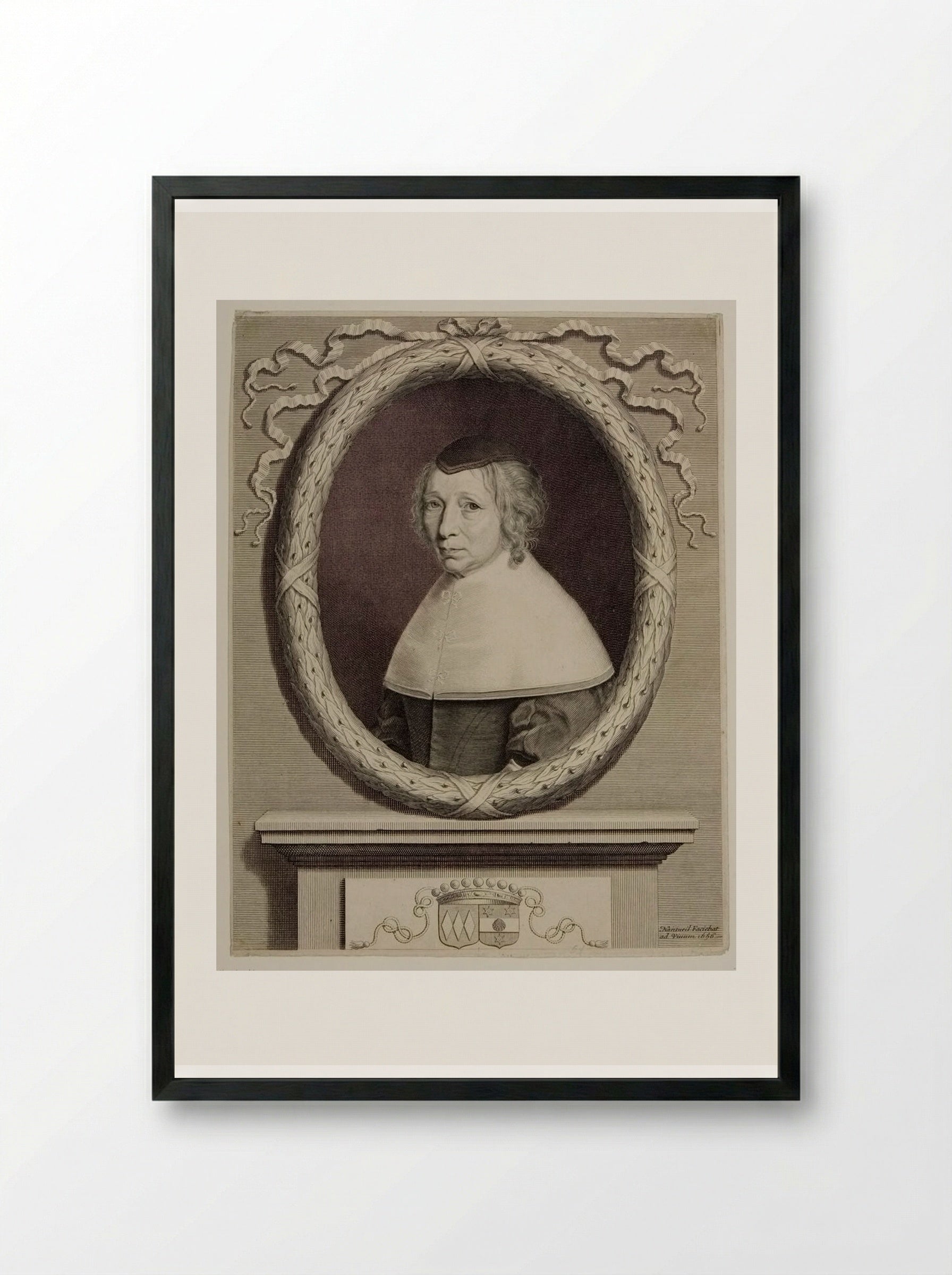 Madame Bouthillier (Marie de Bragelogne) - Robert Nanteuil - Framed Print Black