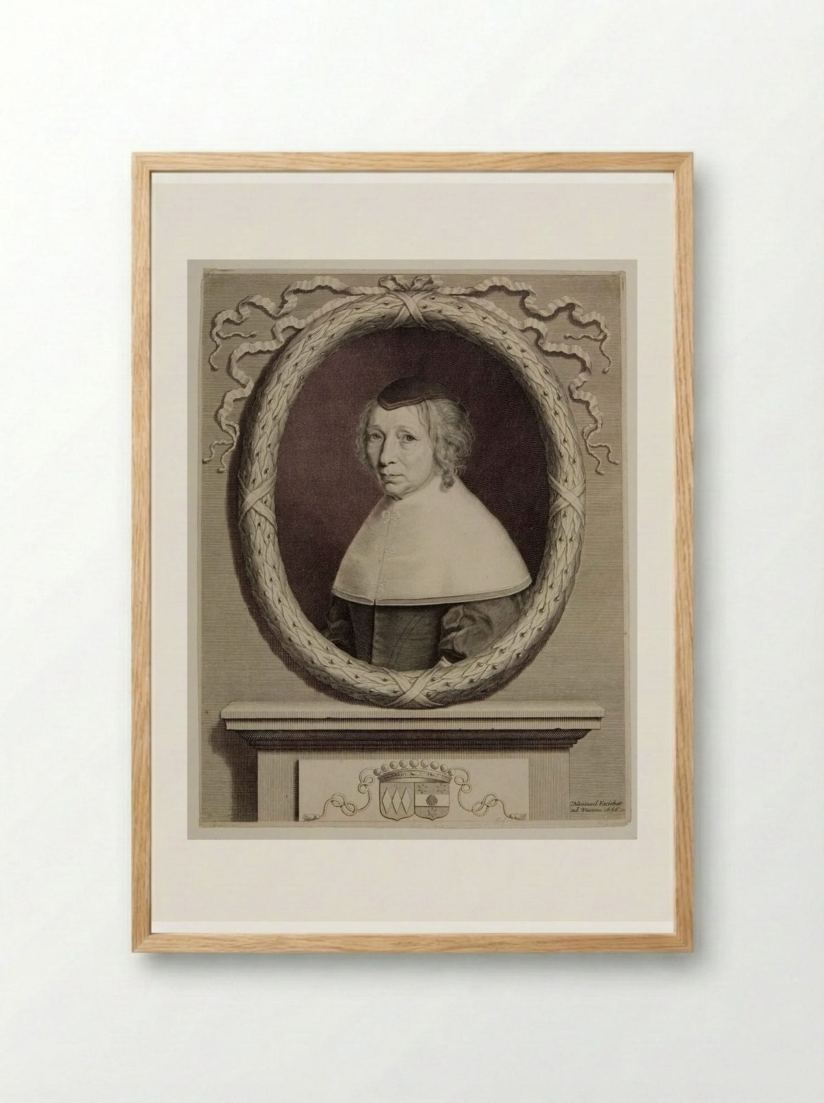 Madame Bouthillier (Marie de Bragelogne) - Robert Nanteuil - Framed Print Wood