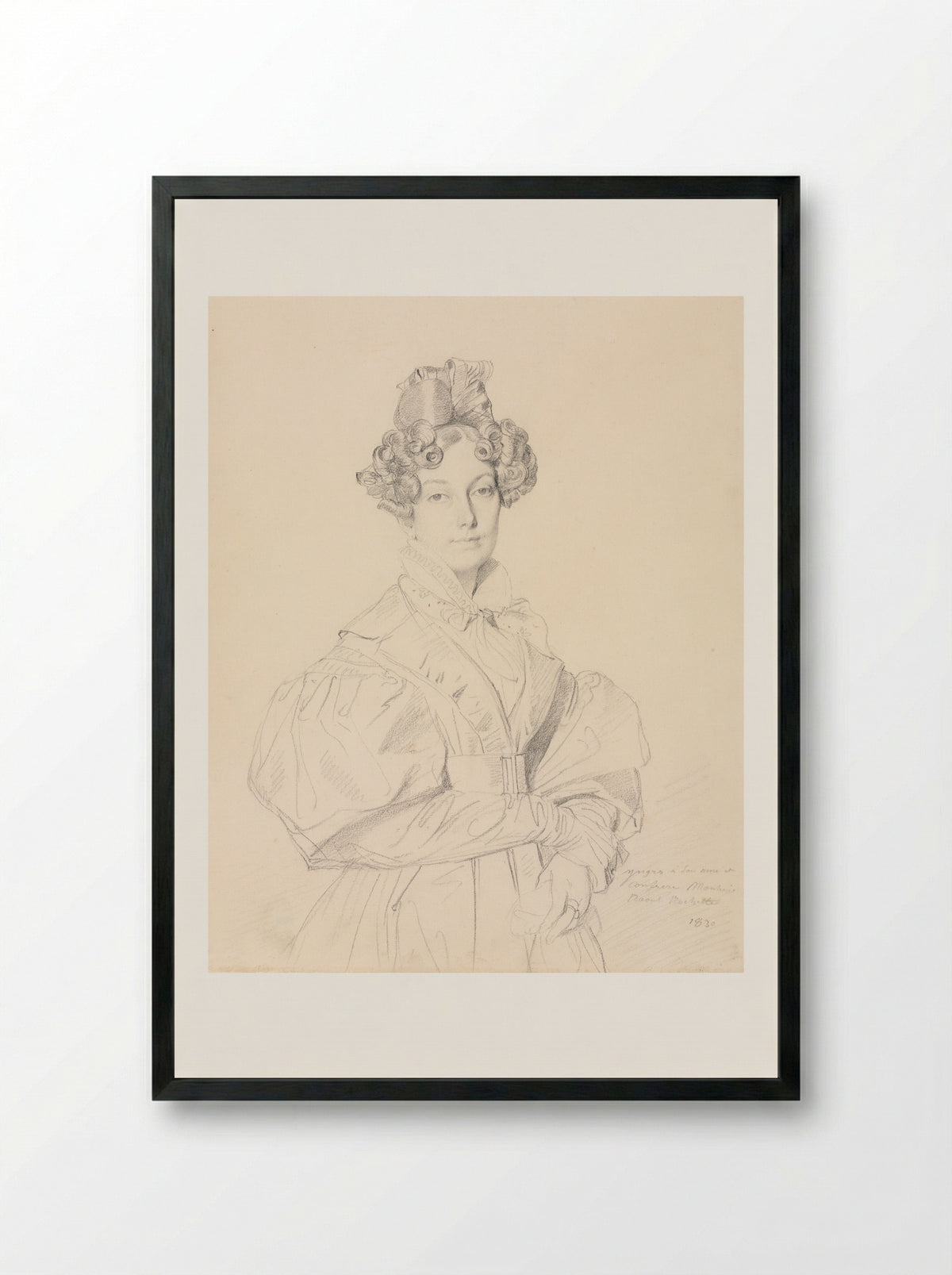 Madame Désiré Raoul-Rochette - Jean-Auguste-Dominique Ingres - Framed Print Black