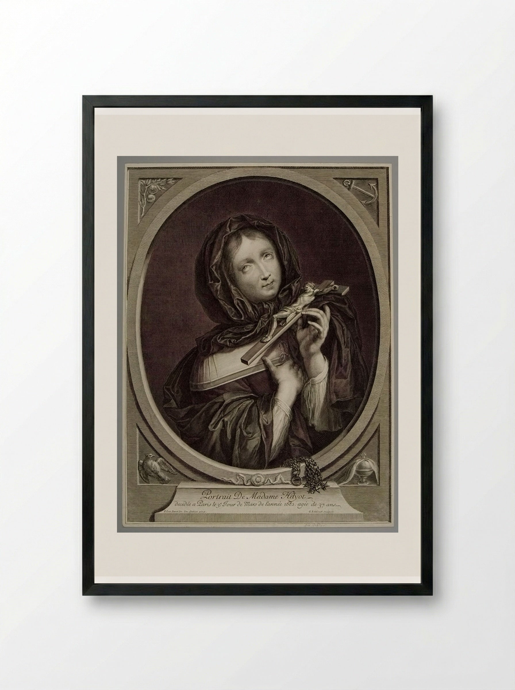 Madame Helyot (Marie Herinx) - Gérard Edelinck - Framed Print Black