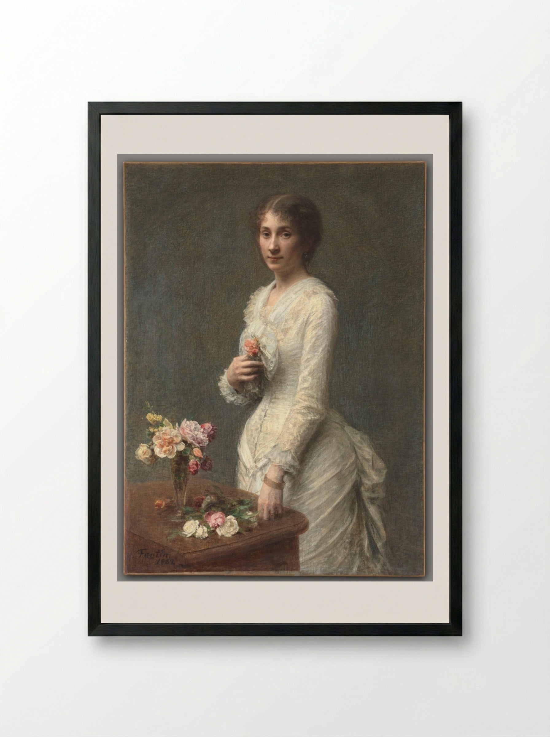 Madame Lerolle - Henri Fantin-Latour - Framed Print Black