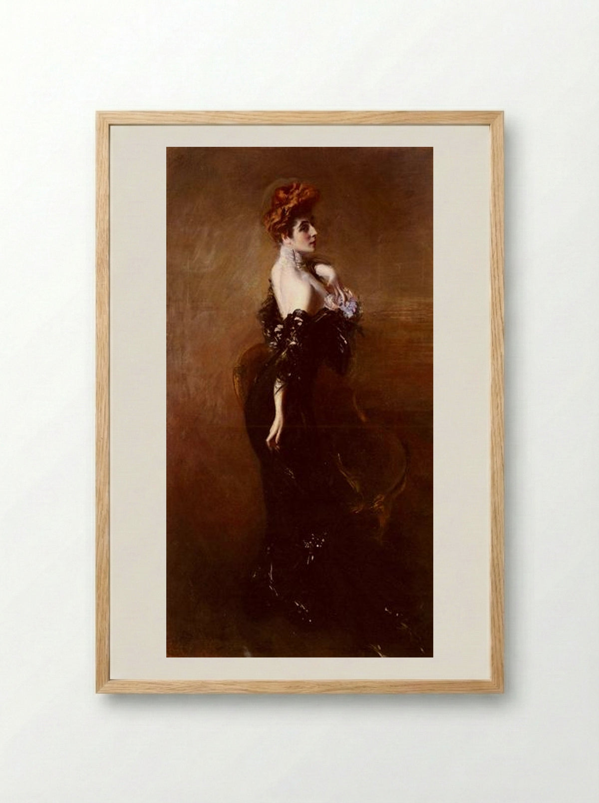 Madame Pages In Evening Dress - Giovanni Boldini - Framed Print Wood