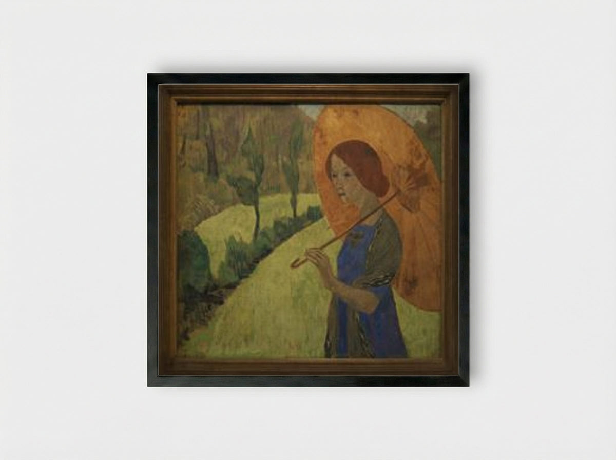 Madame Sérusier with a Parasol - Paul Sérusier - Framed Print Black