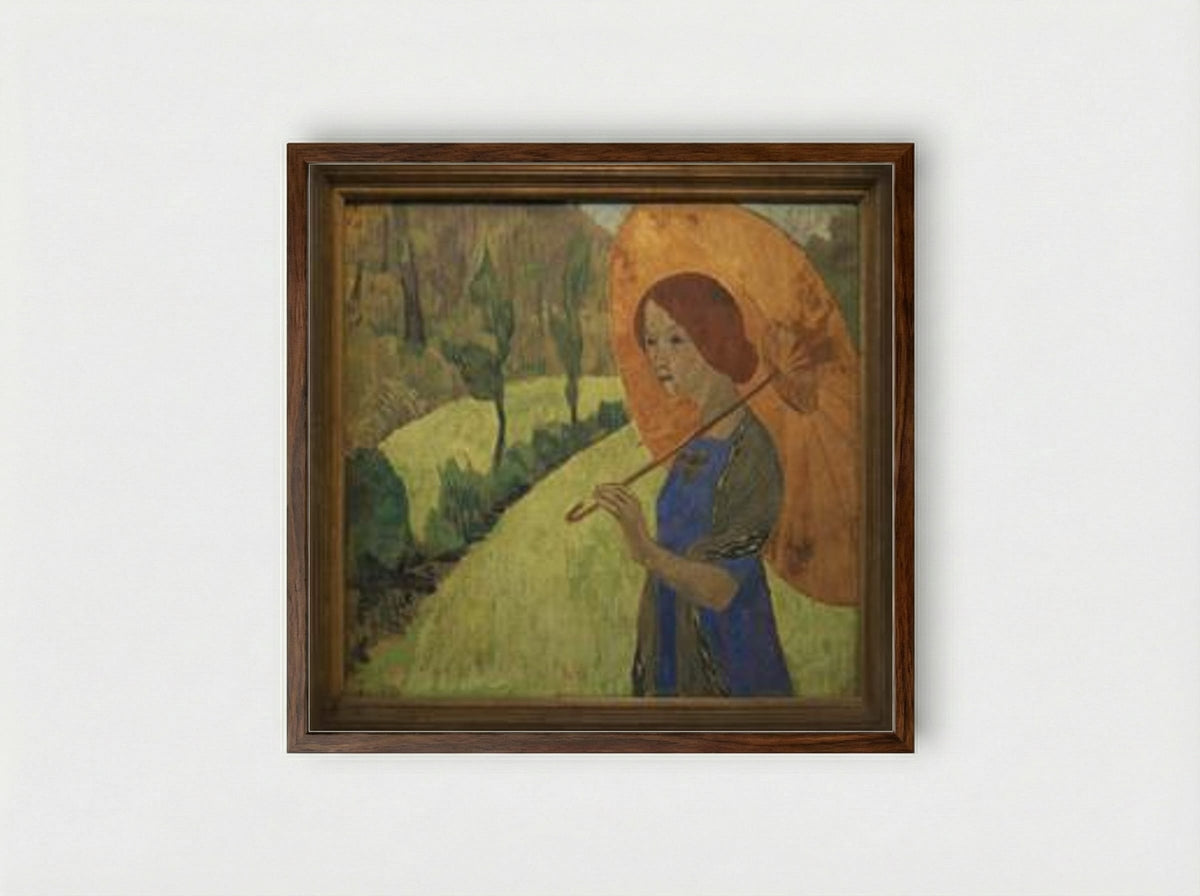 Madame Sérusier with a Parasol - Paul Sérusier - Framed Print Dark Wood