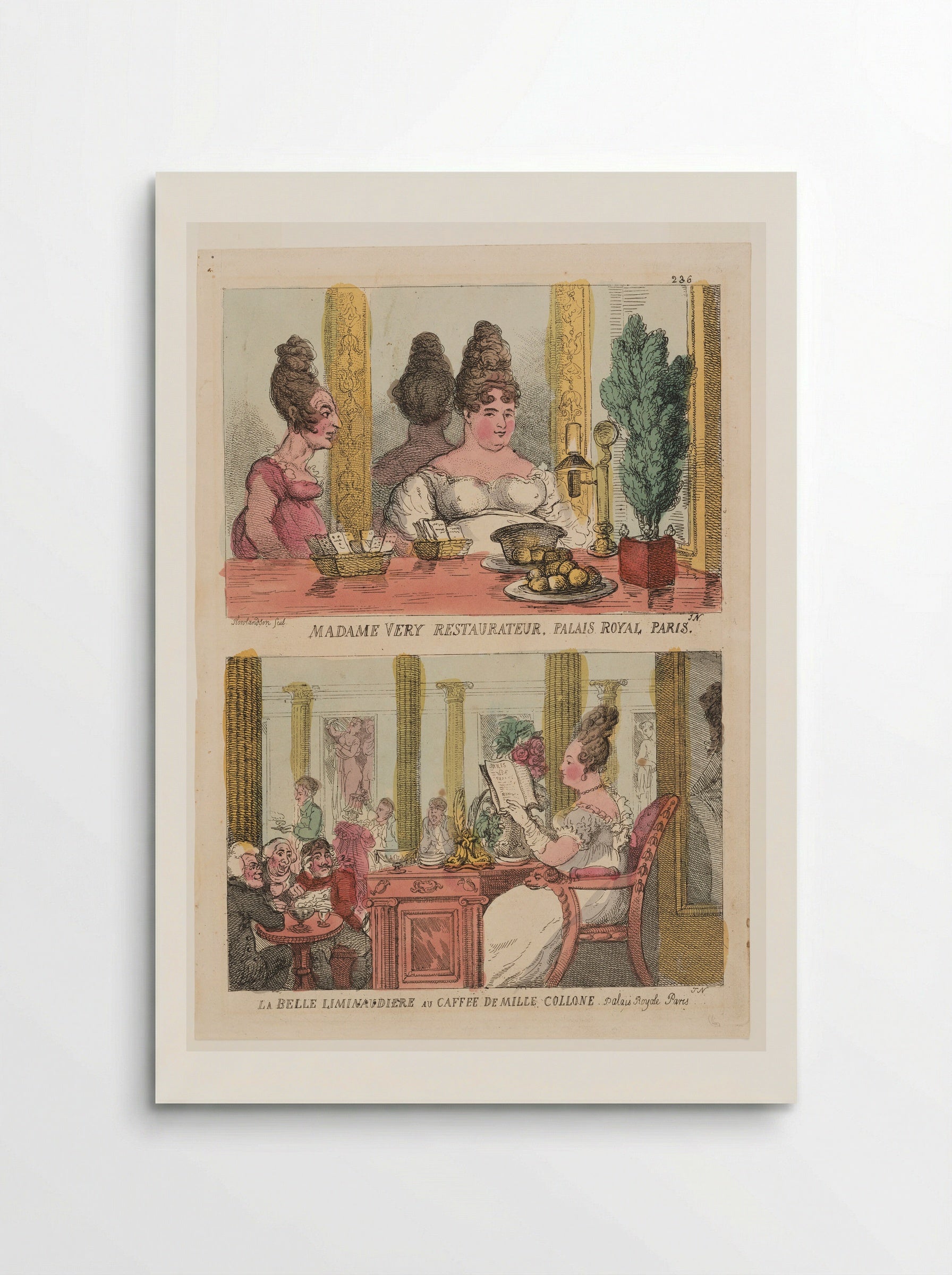 Madame Very Restaurateur and La Belle Liminaudiere - Thomas Rowlandson - Poster