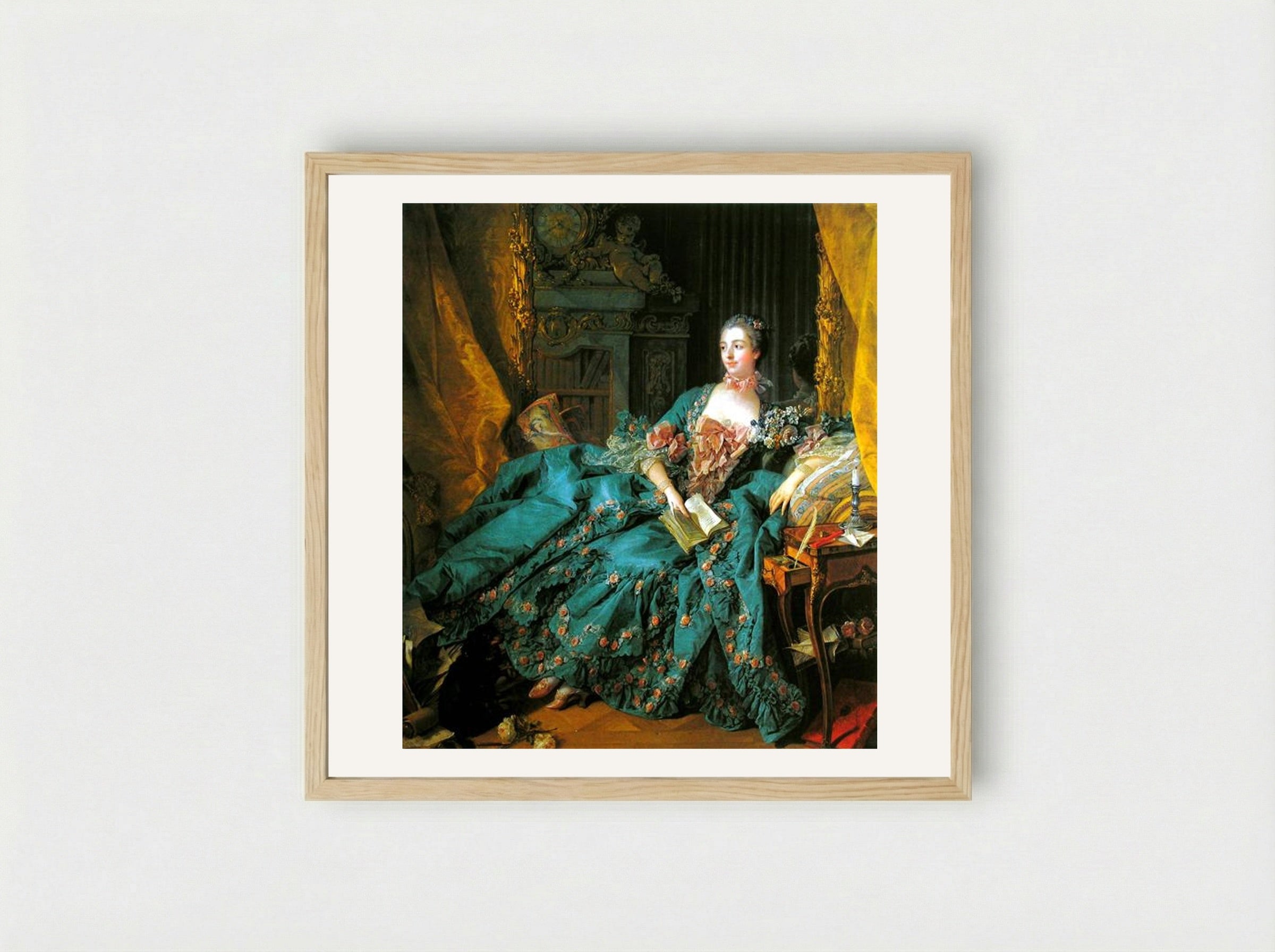 Madame de Pompadour - François Boucher - Framed Print Wood