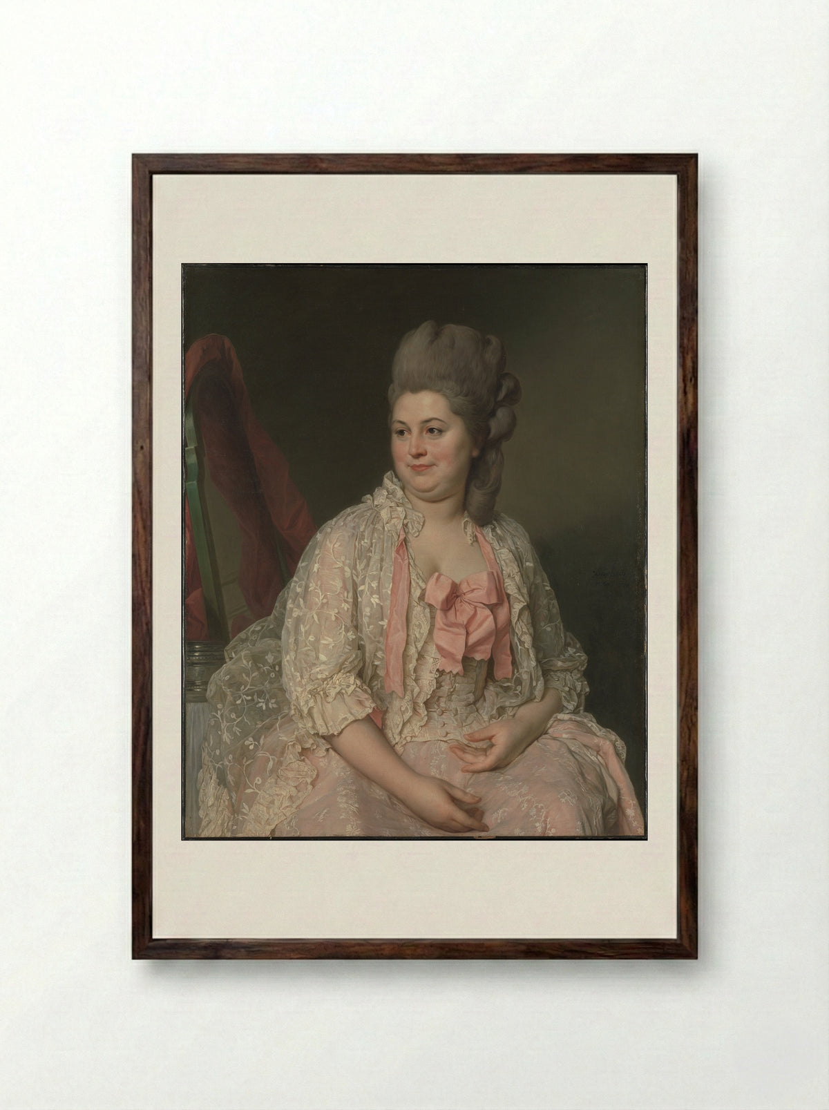 Madame de Saint-Morys - Joseph Siffred Duplessis - Framed Print Dark Wood