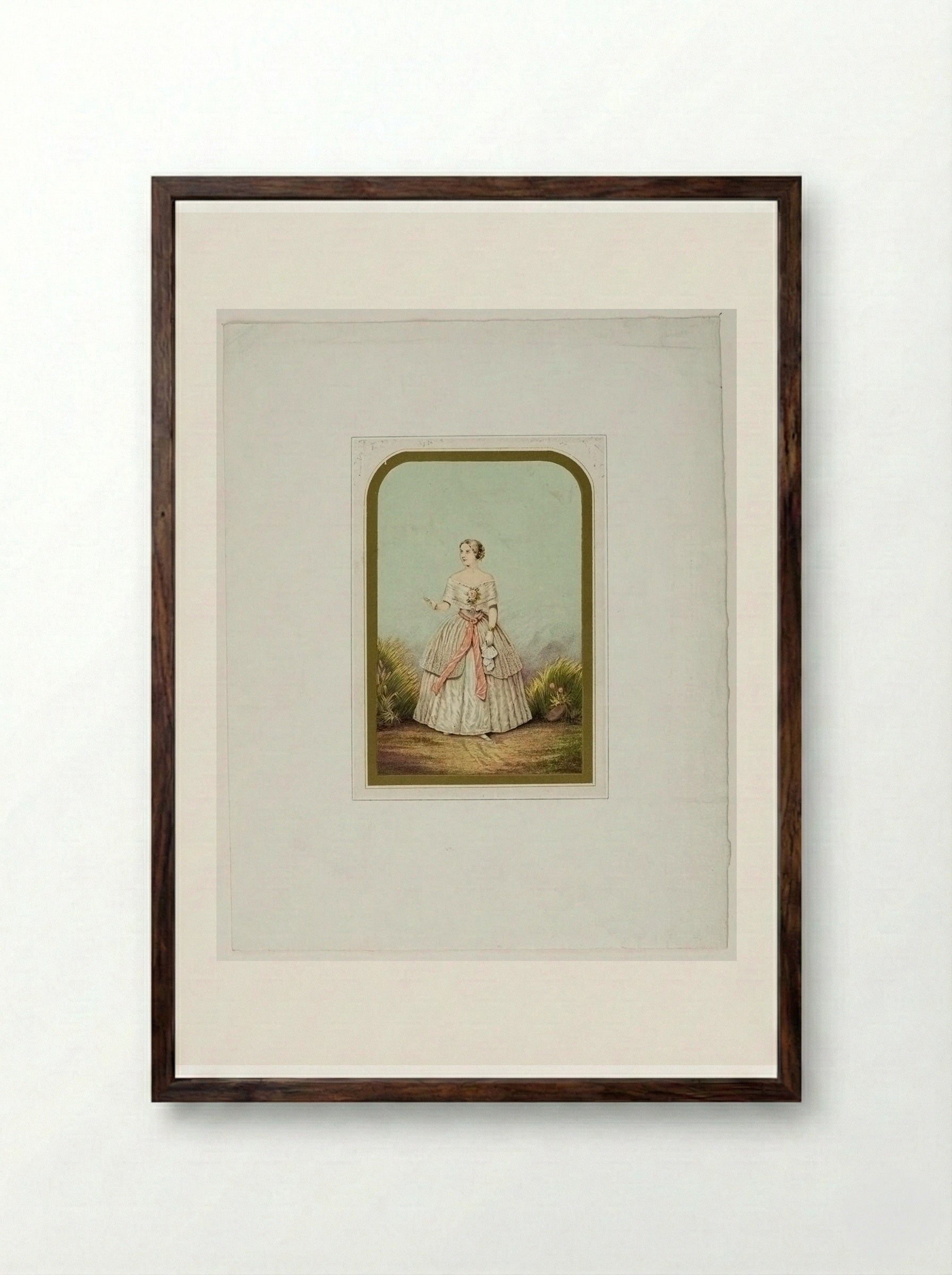 Mademoiselle Jenny Lind - George Baxter - Framed Print Dark Wood