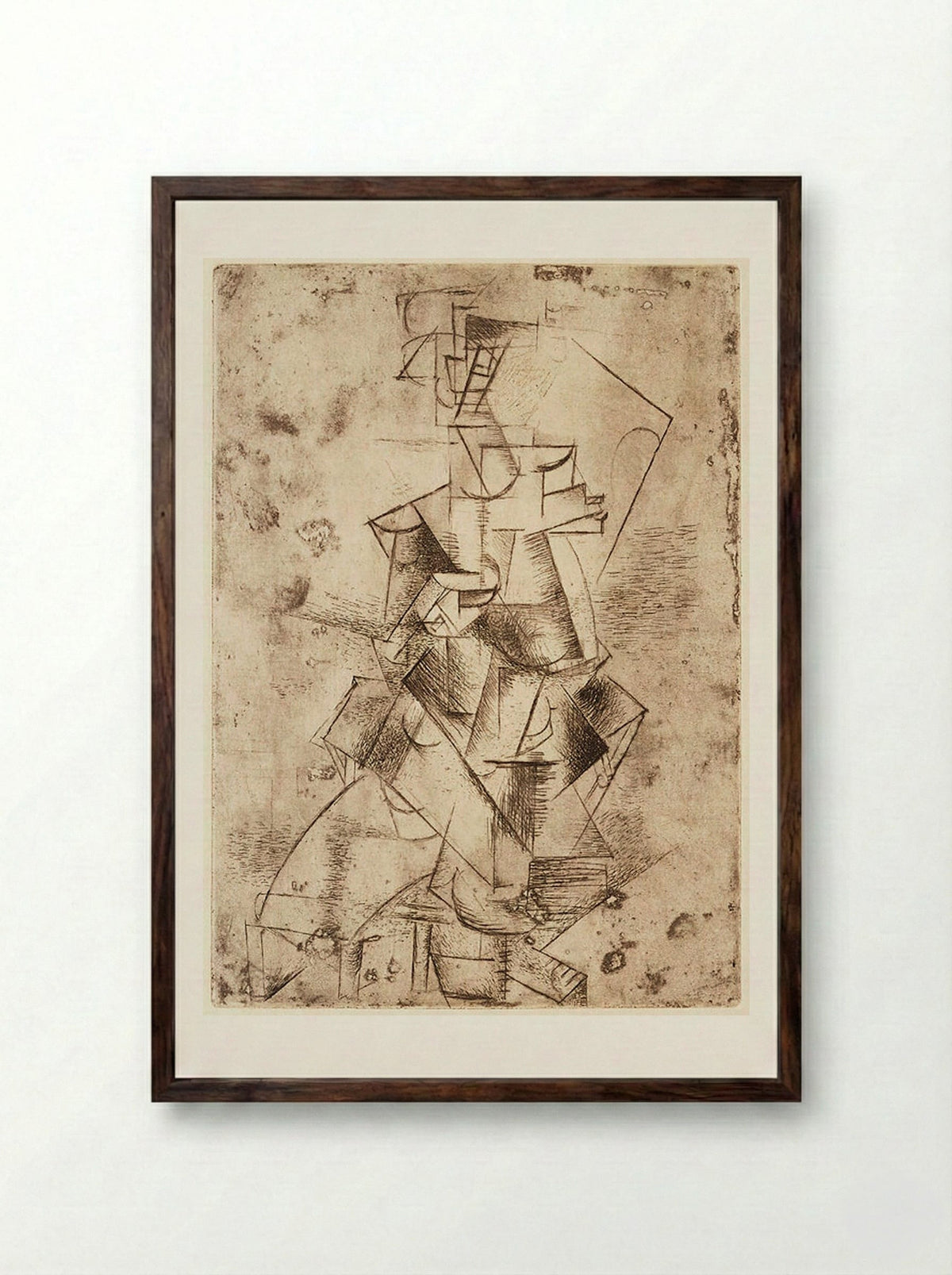 Mademoiselle Léonie in a Lounge Chair - Pablo Picasso - Framed Print Dark Wood