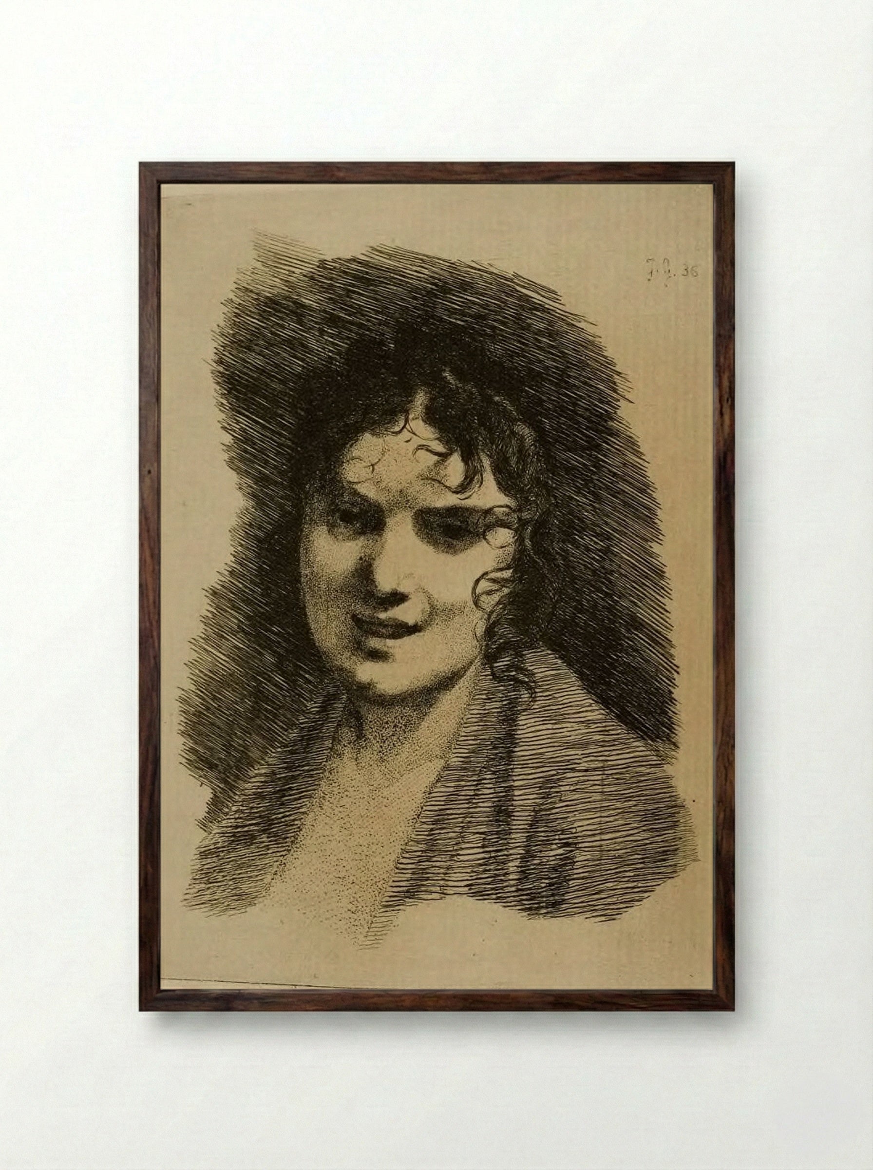 Mademoiselle Mayer - Jules de Goncourt - Framed Print Dark Wood