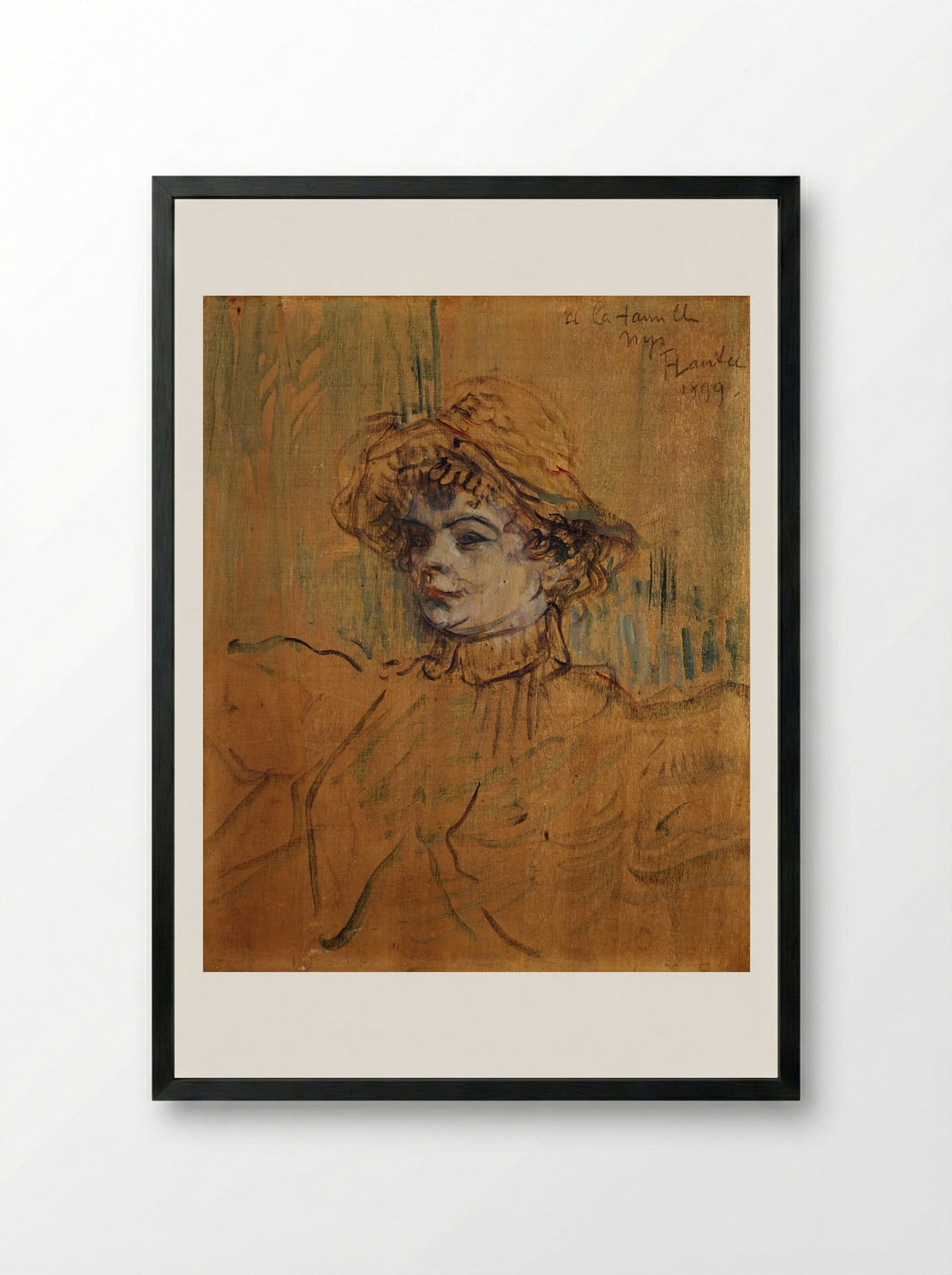 Mademoiselle Nys - Henri de Toulouse-Lautrec - Framed Print Black