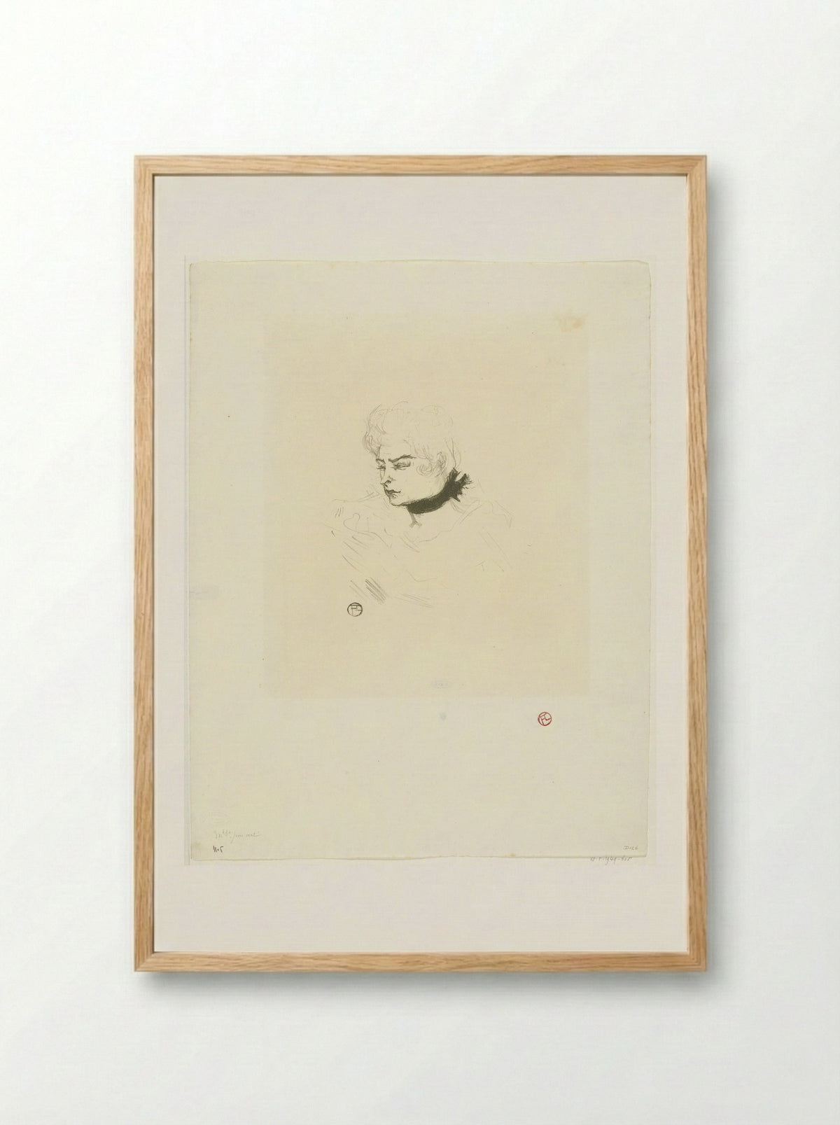 Mademoiselle Pois Vert - Henri de Toulouse-Lautrec - Framed Print Wood