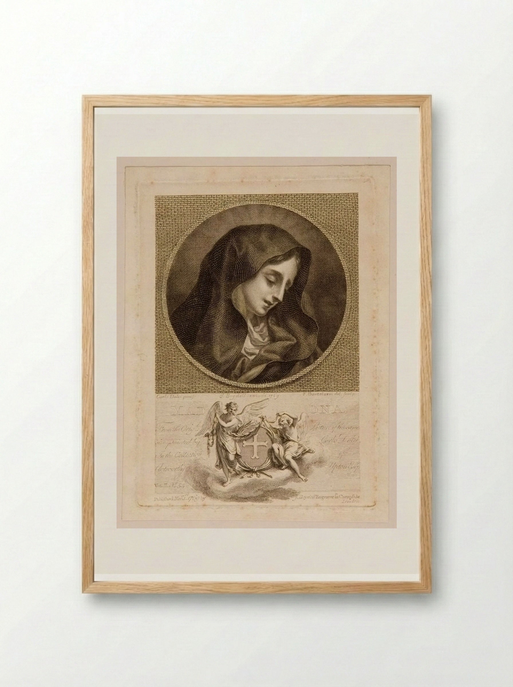 Madonna (After Carlo Dolci) - Francesco Bartolozzi - Framed Print Wood