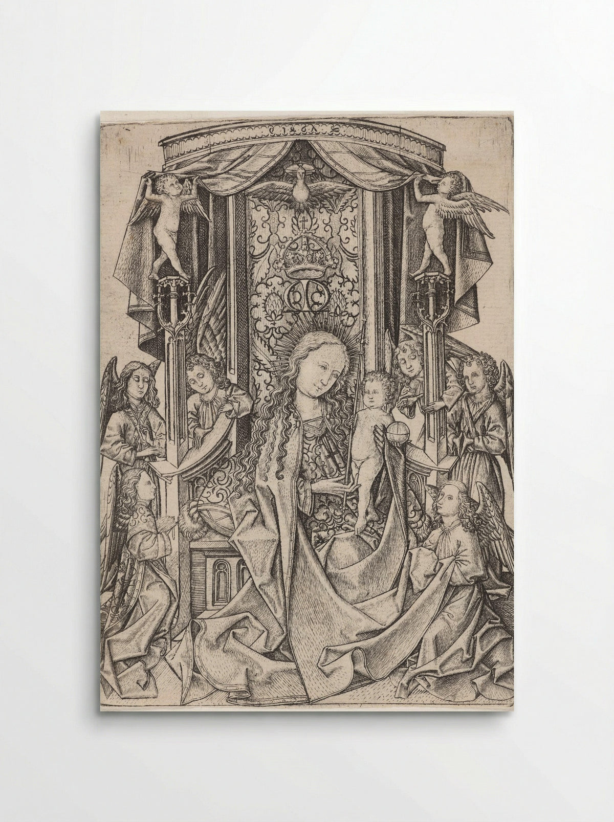 Madonna Enthroned with Eight Angels - Master ES - Poster