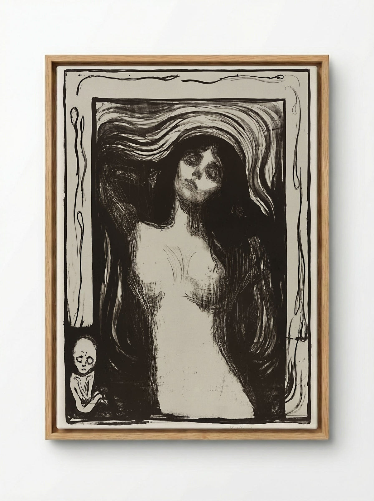 Madonna (Liebendes Weib) - Edvard Munch - Framed Canvas Wood