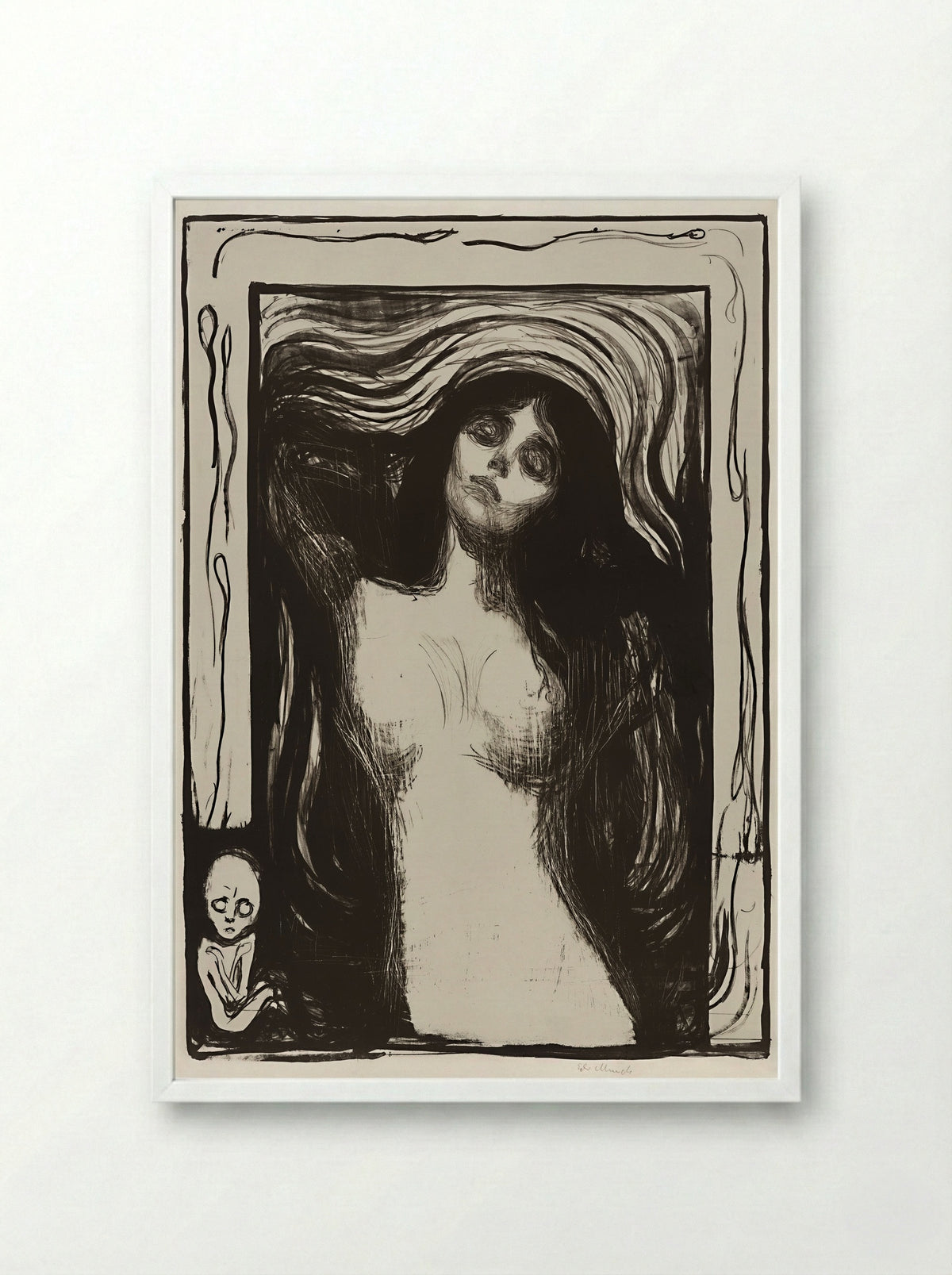 Madonna (Liebendes Weib) - Edvard Munch - Framed Print White