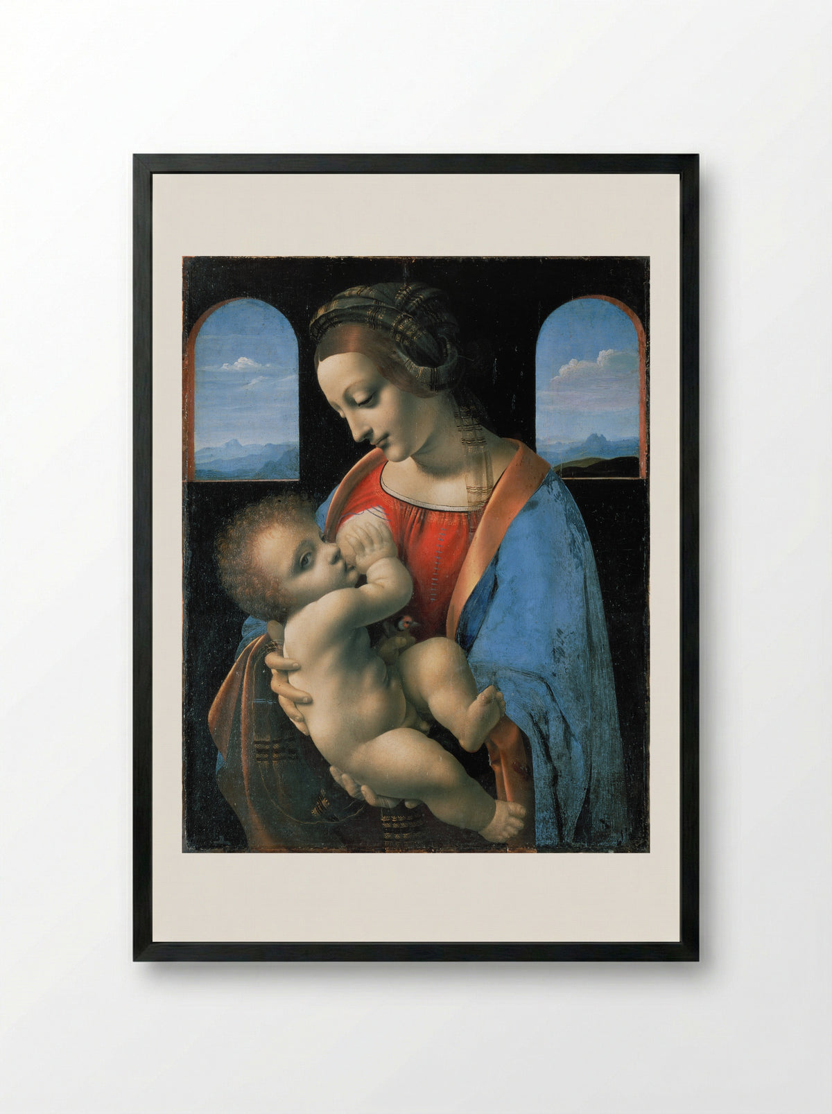 Madonna Litta - Leonardo da Vinci - Framed Print Black