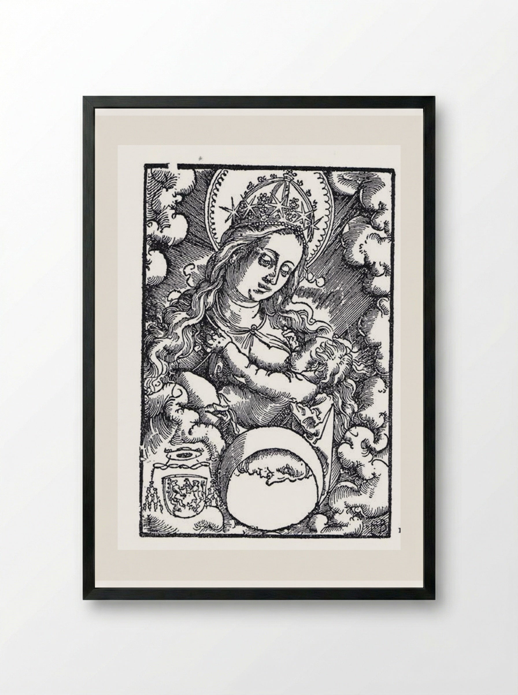 Madonna Nursing - Hans Baldung Grien - Framed Print Black