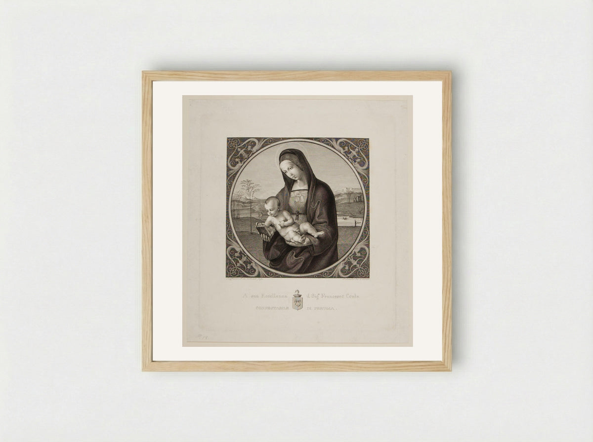 Madonna Staffa (After Raphael) - Samuel Amsler - Framed Print Wood
